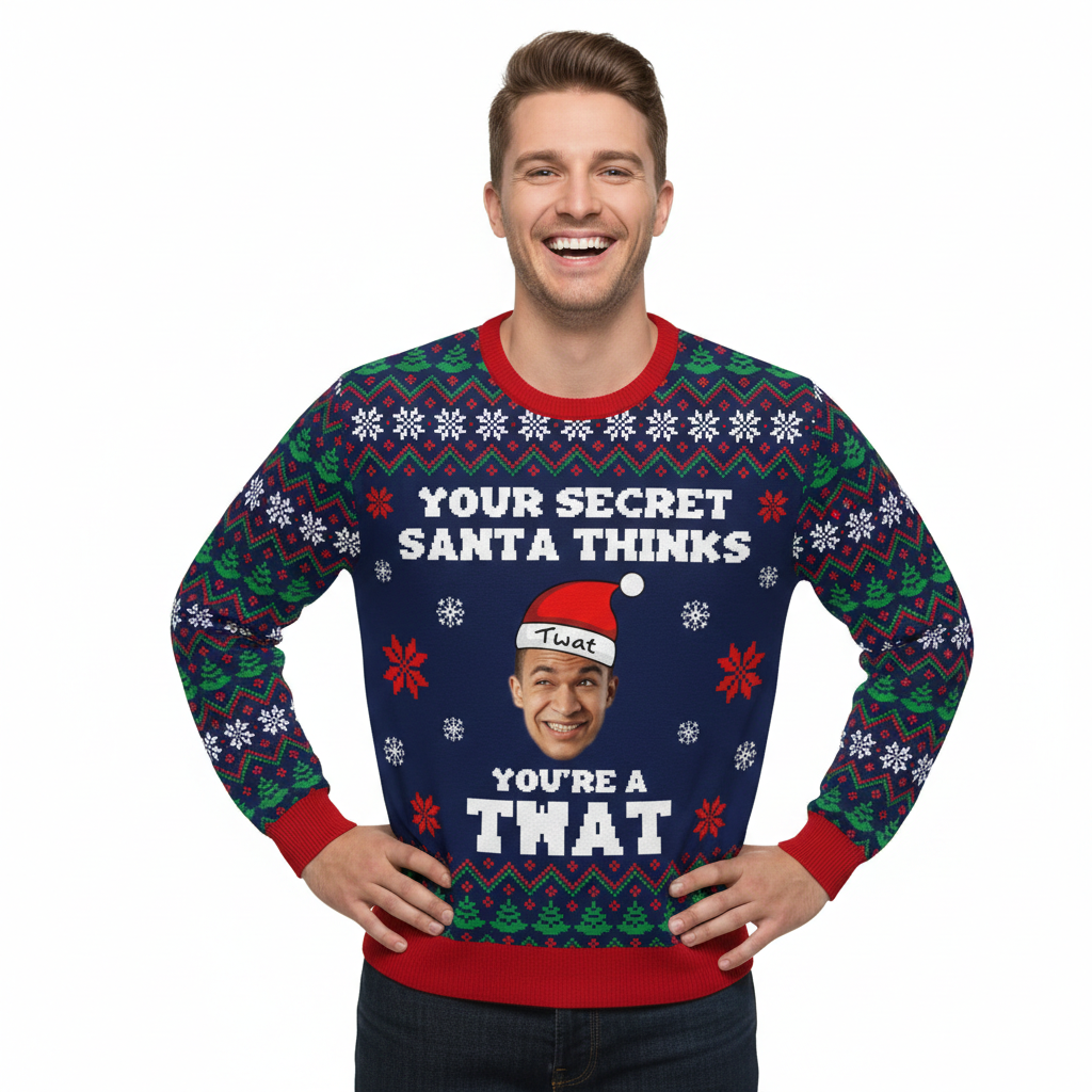 Your Secret Santa Thinks You're A Tw*t Personalised Christmas Jumper