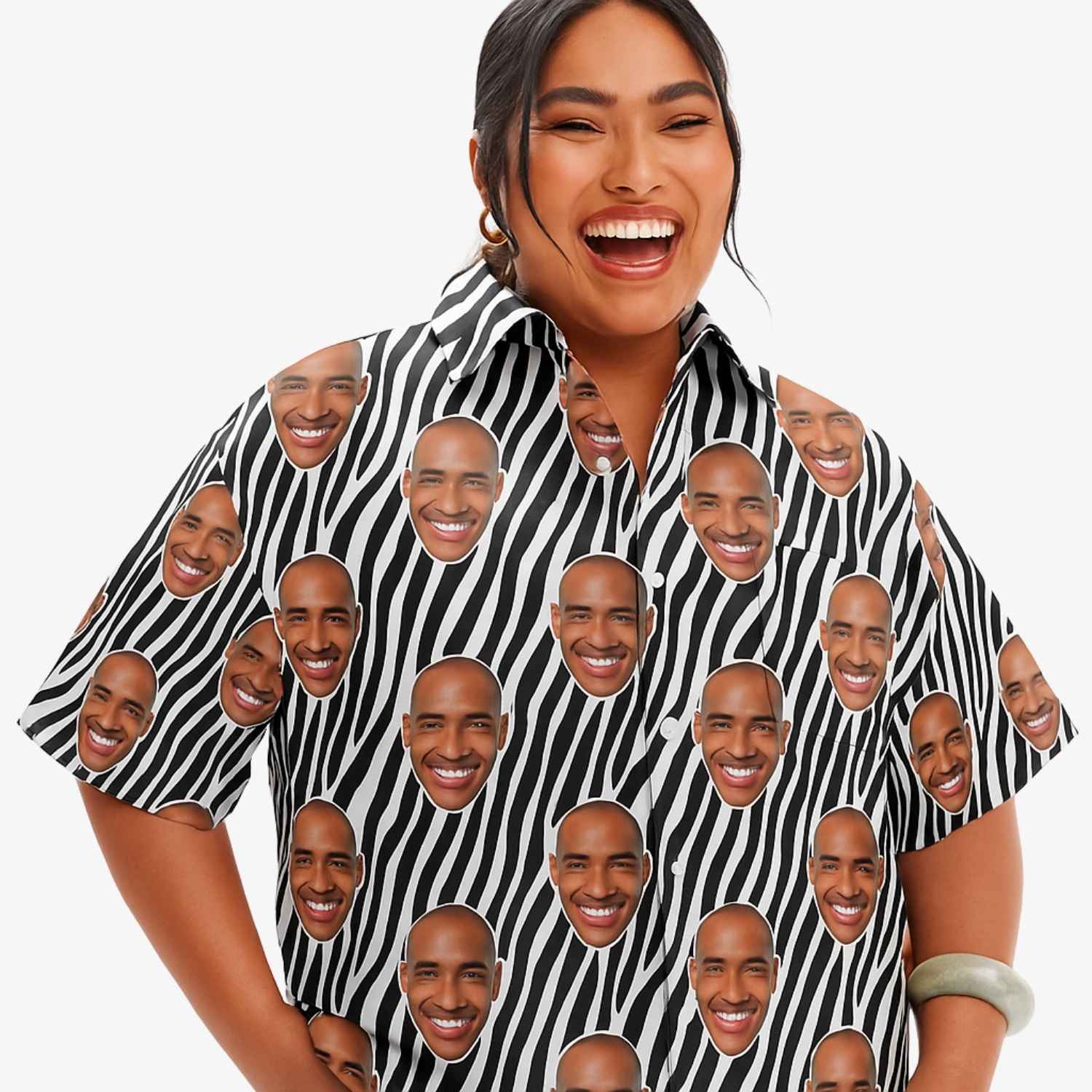 Zebra Print Custom Face Shirt