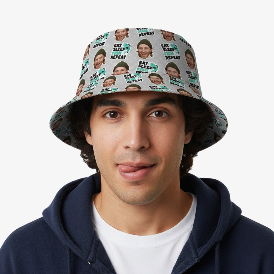 Eat Sleep Fish Repeat Custom Bucket Hat