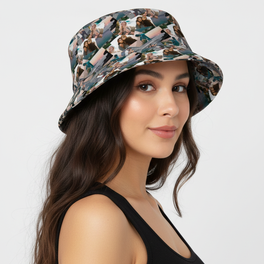 Overlap Photo Collage Custom Bucket Hat