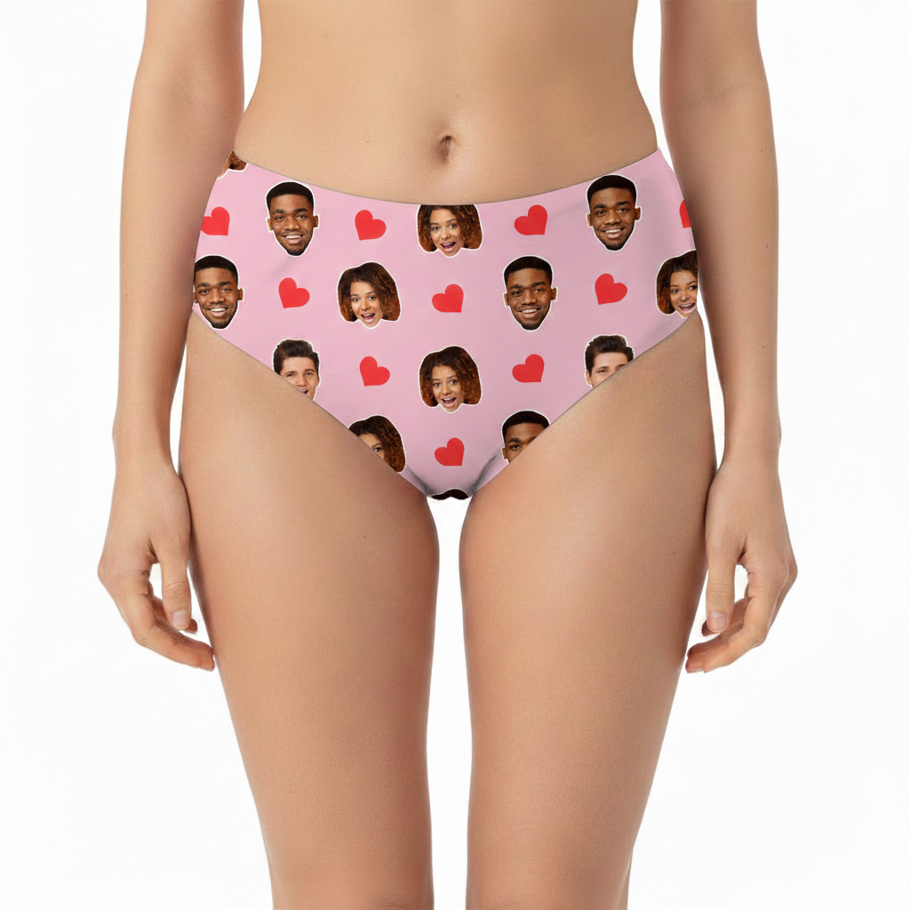 Red Hearts Custom Bikini Bottoms