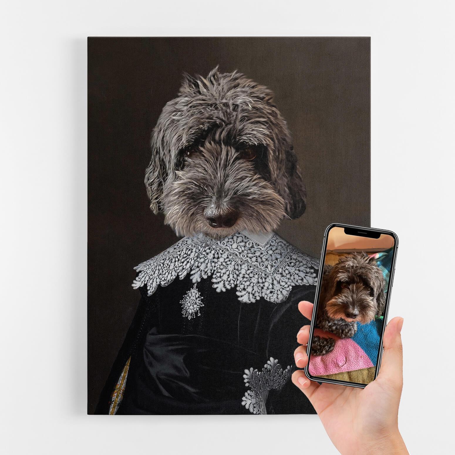 Dog Gentleman Portrait Canvas