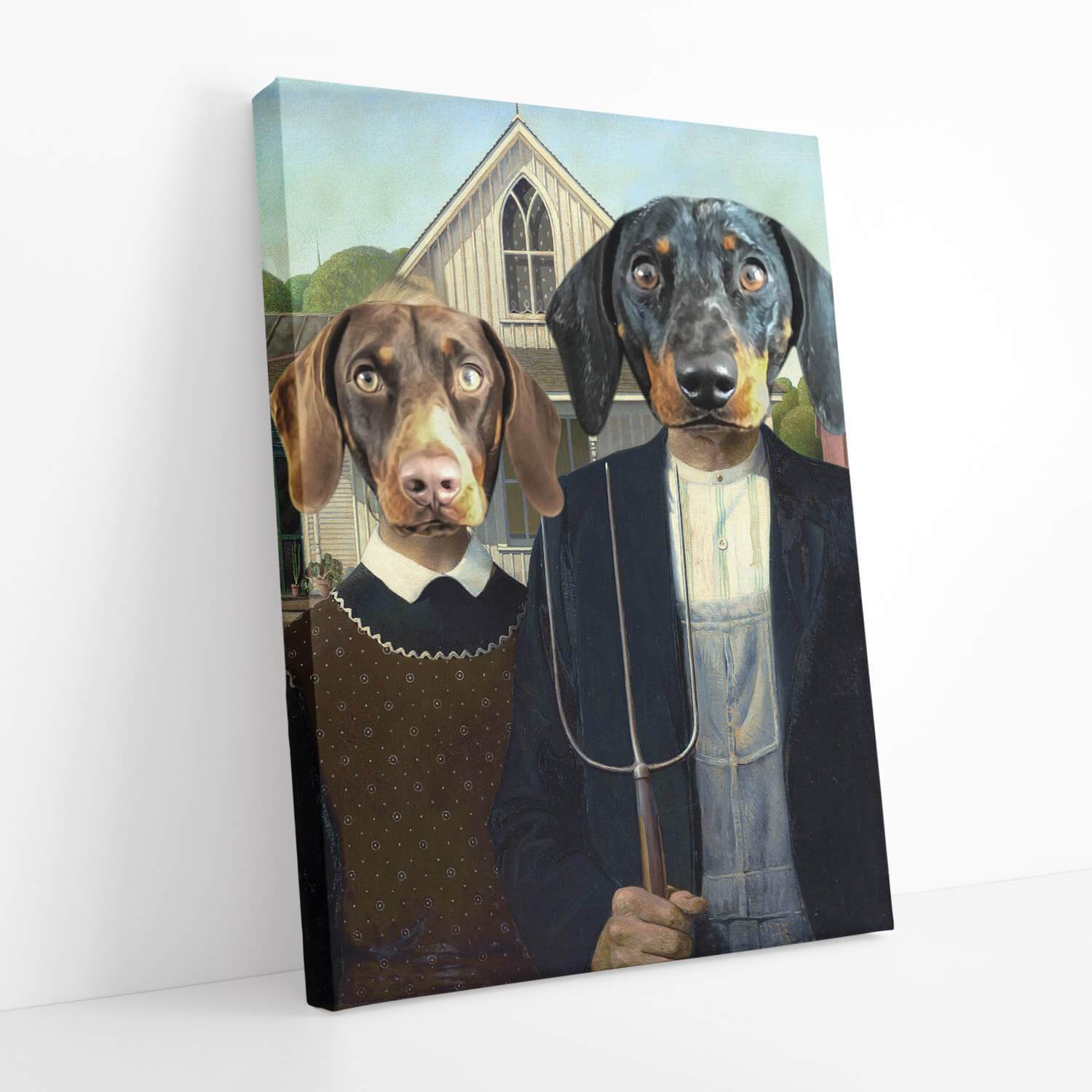 Dog Gothic Couple Portrait Canvas