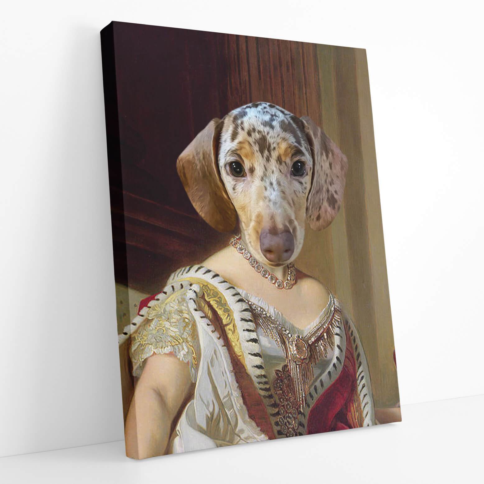 Dog Royal Queen Portrait Canvas