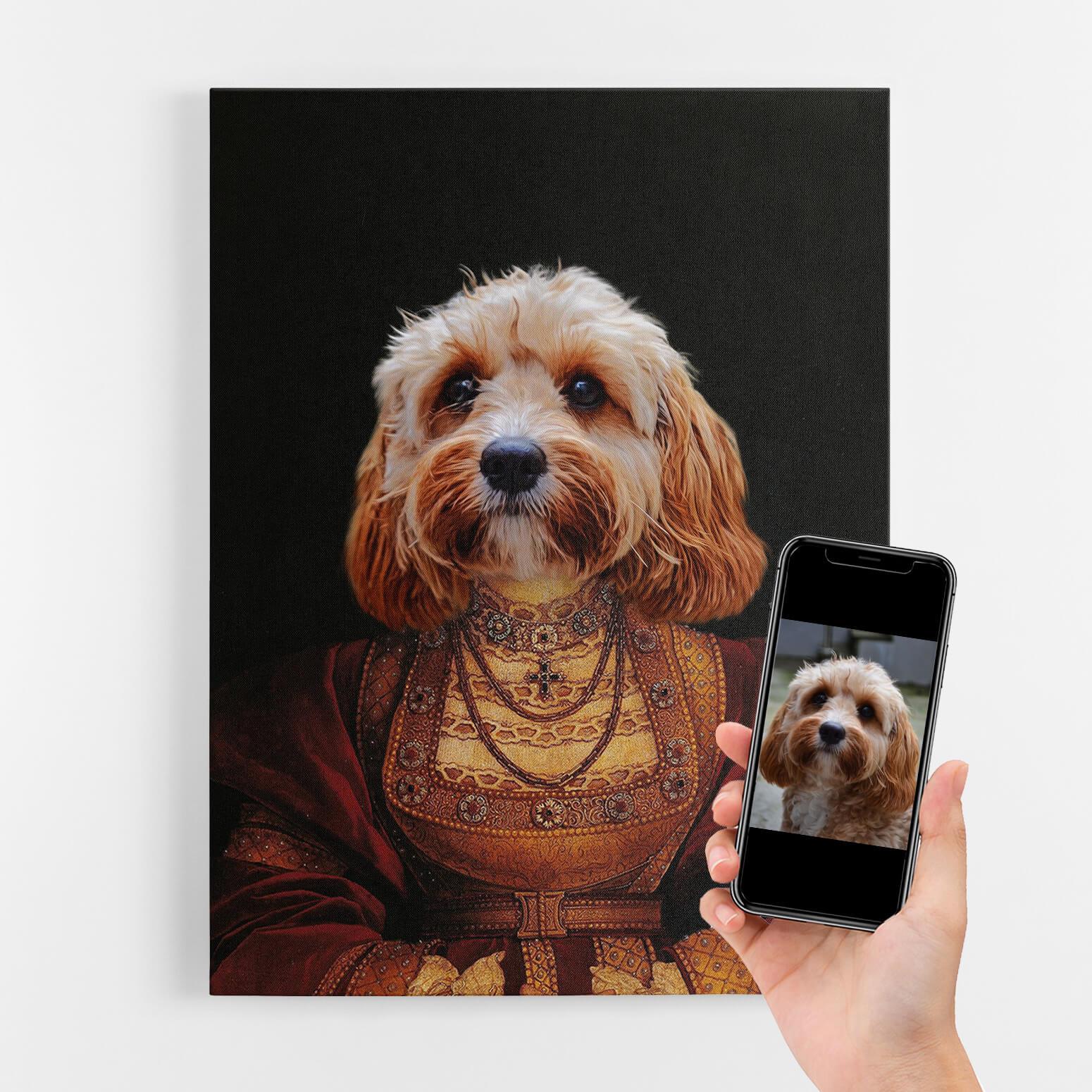 Dog Royal Mistress Portrait Canvas