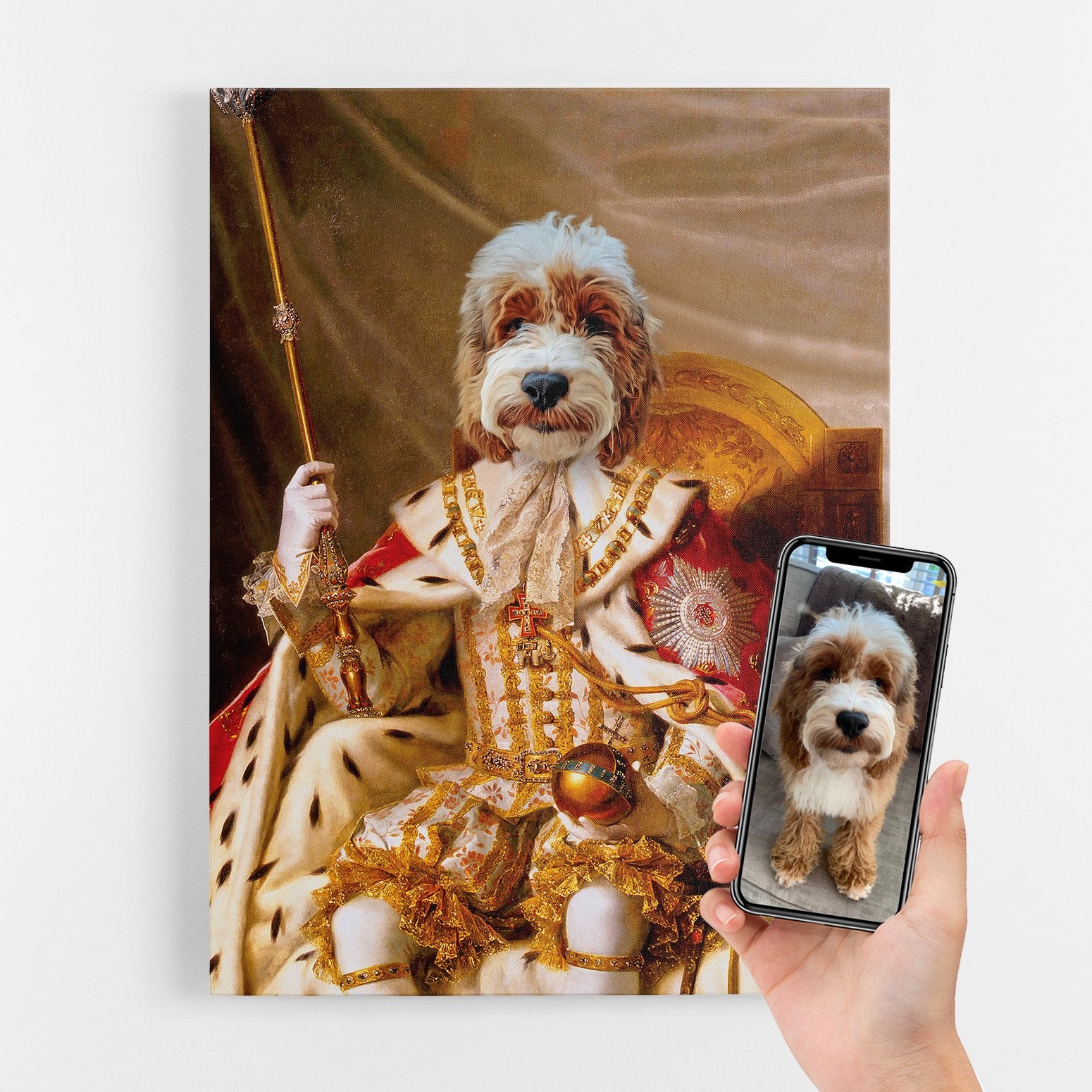 Dog King Royal Portrait Canvas