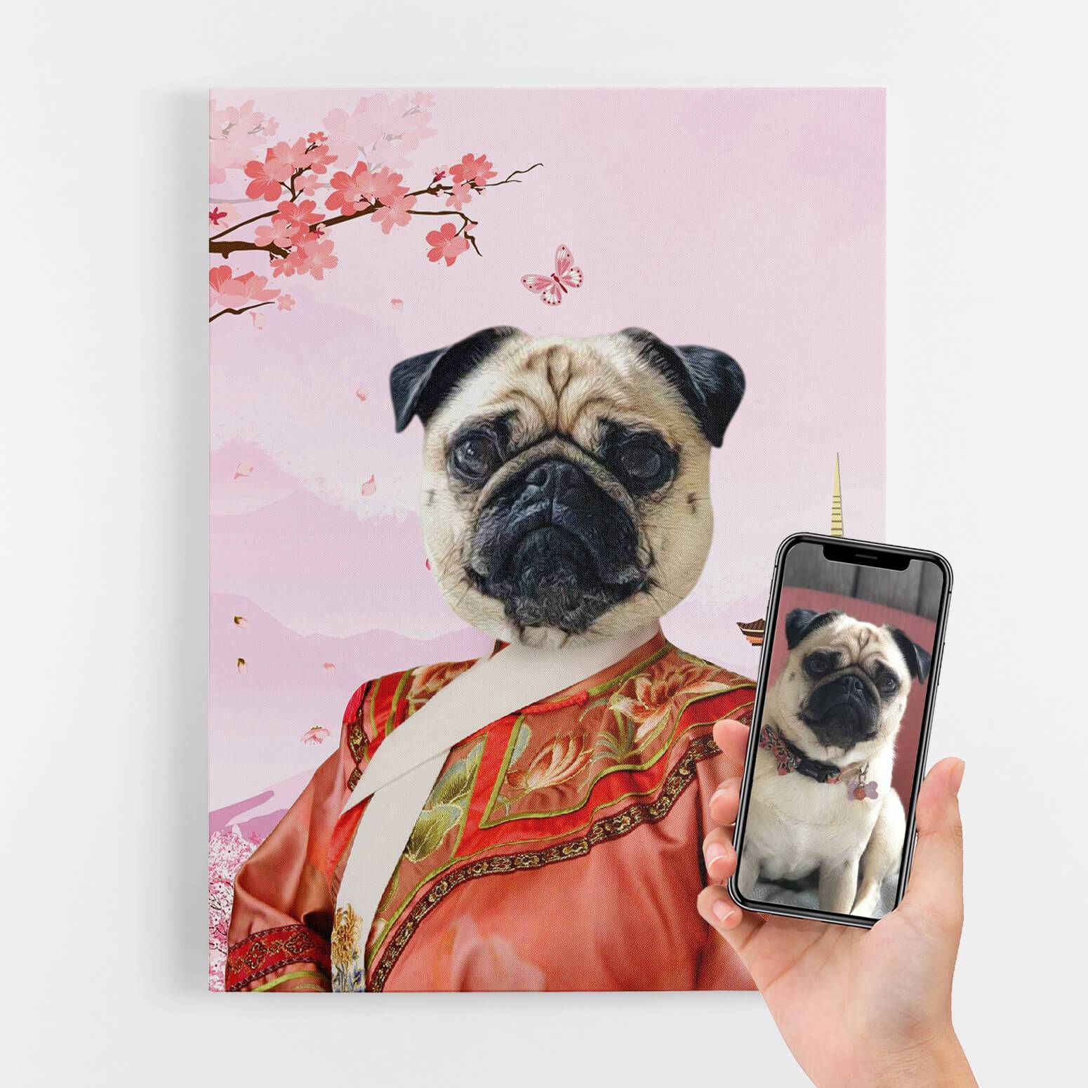 Dog Asian Princess Portrait Canvas