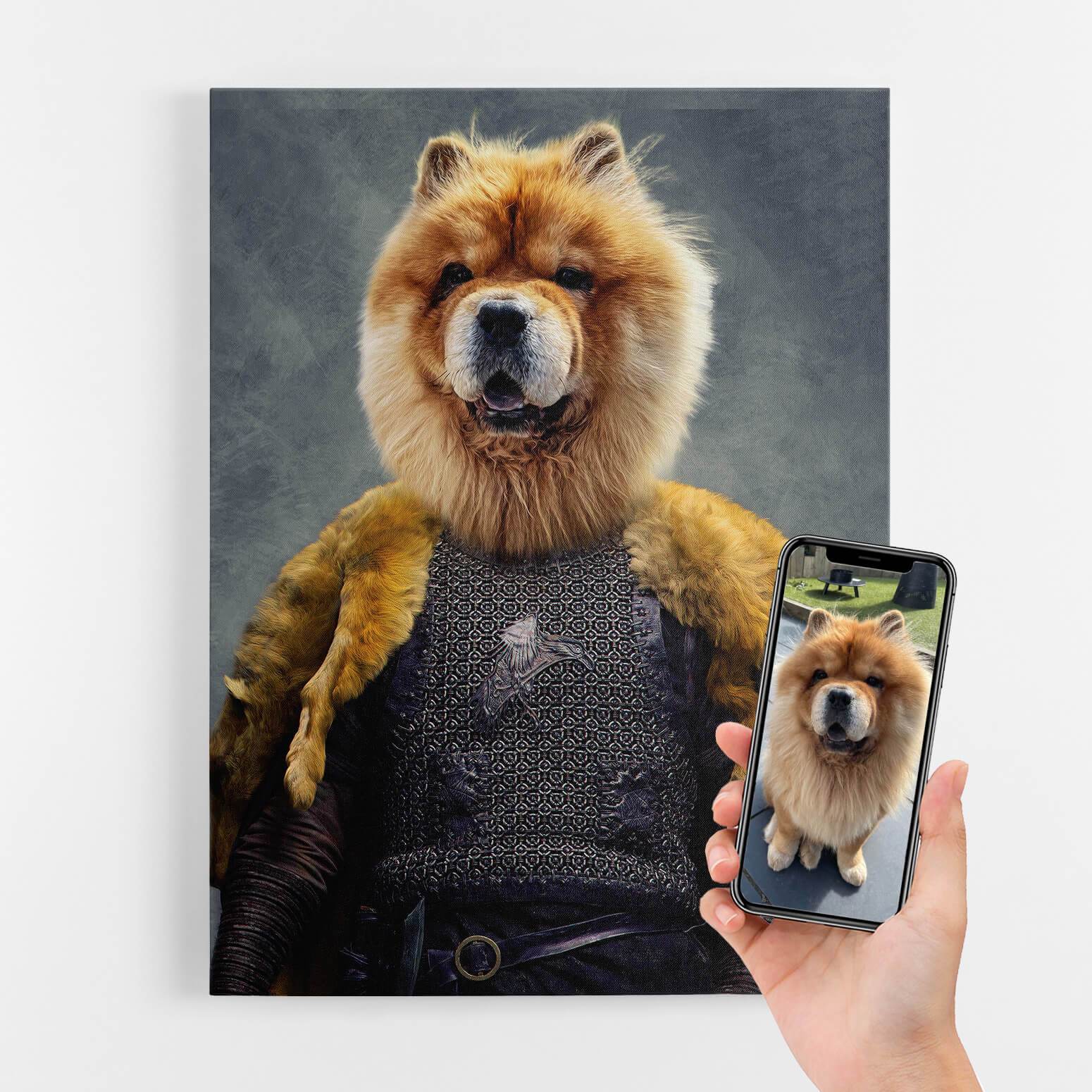 Dog Knight Royal Portrait Canvas