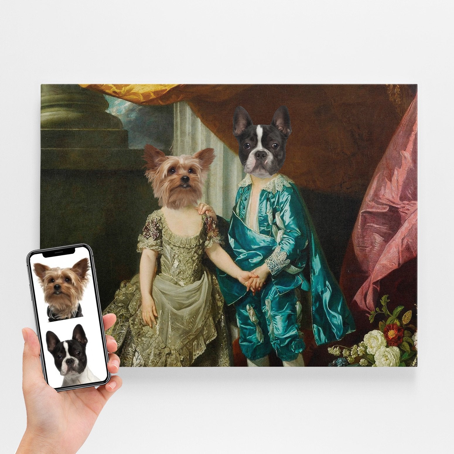 Historical Dog King & Queen Royal Portrait Canvas