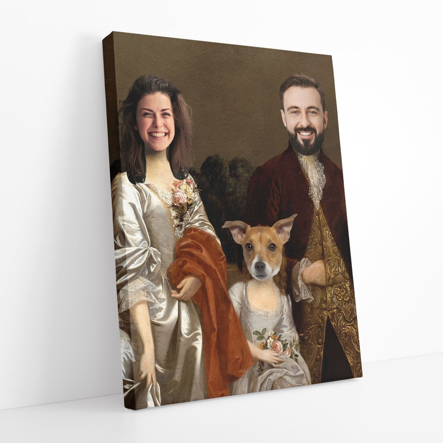 Shakespearean Dog Family Portrait Canvas