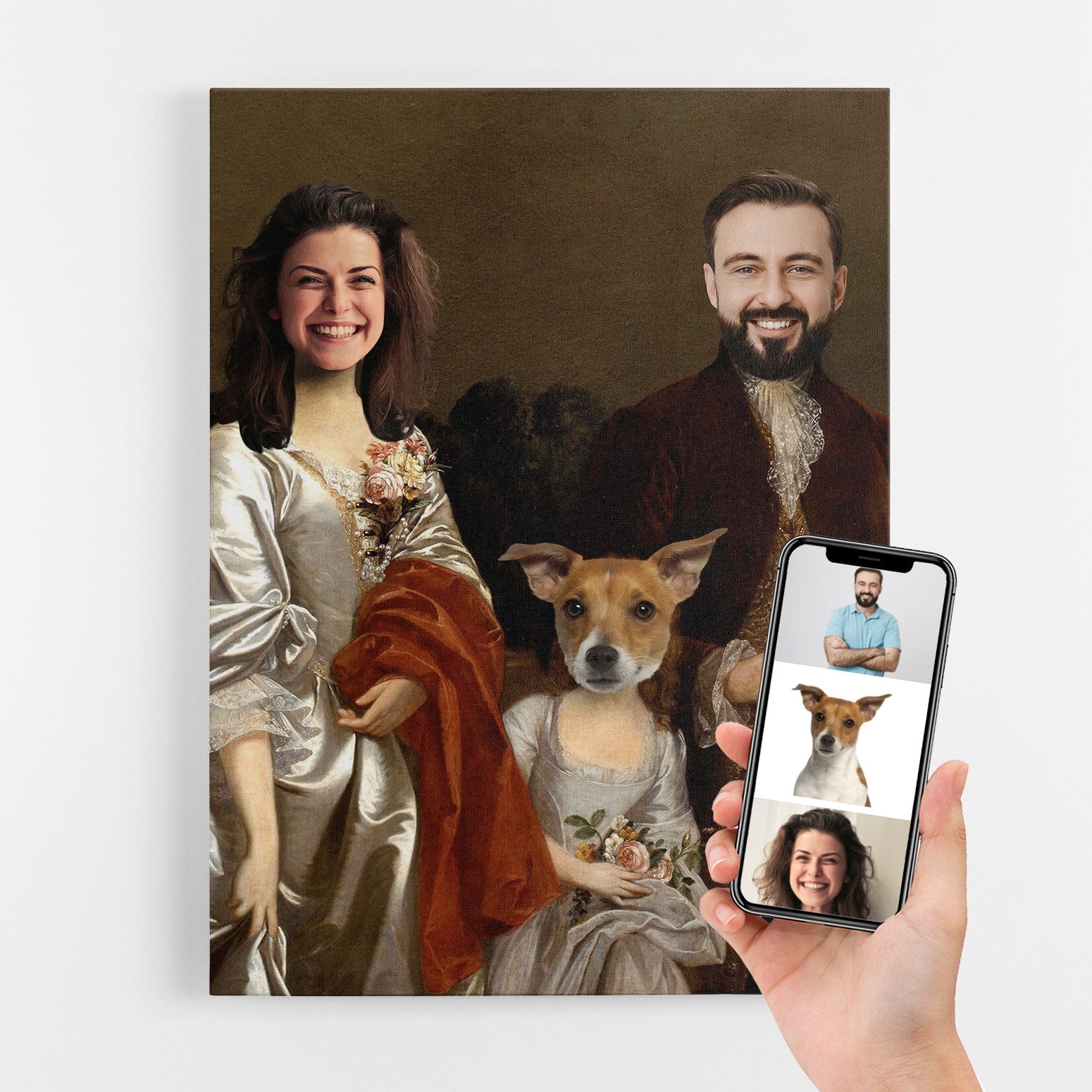 Shakespearean Dog Family Portrait Canvas