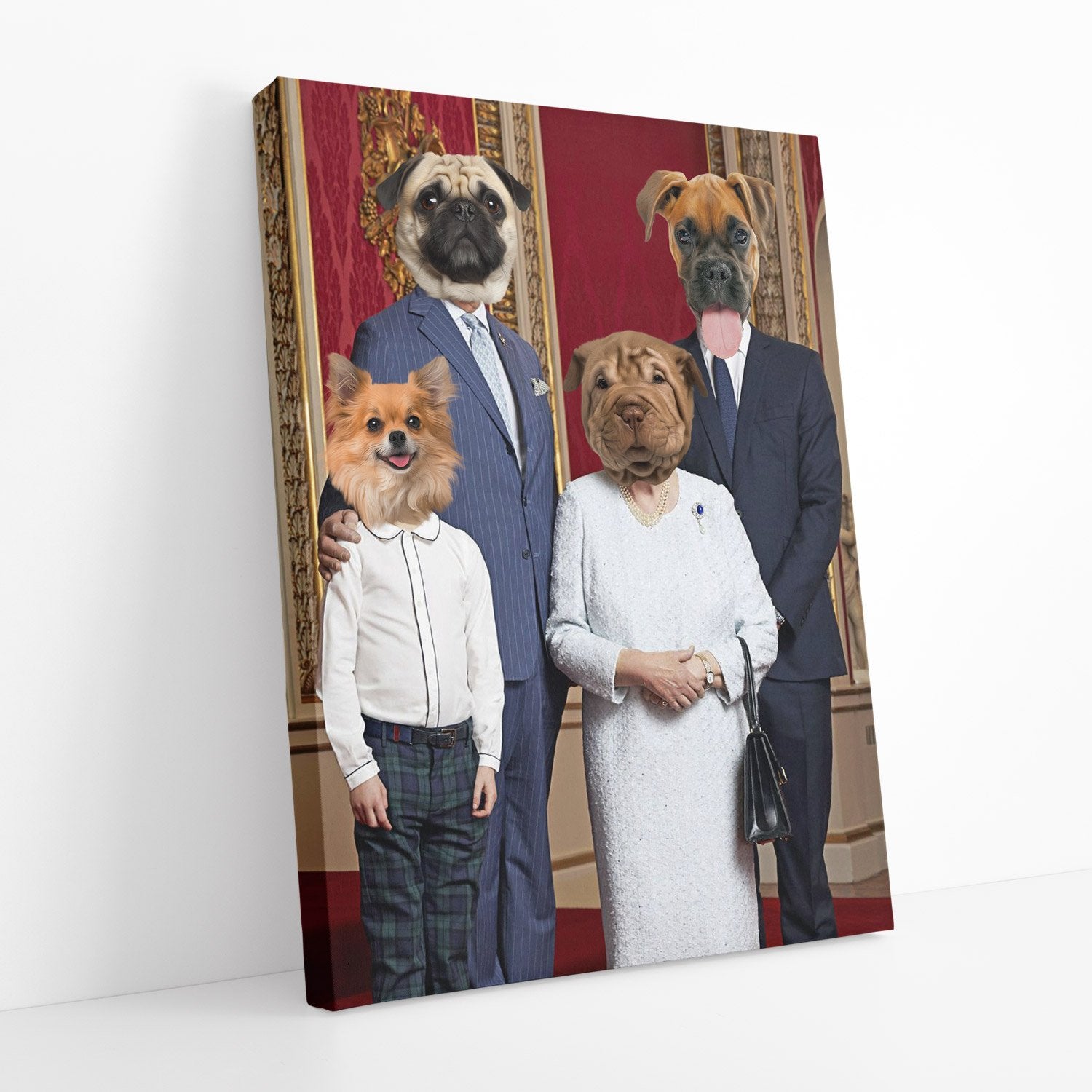 Dog Modern Day Royal Family Portrait Canvas