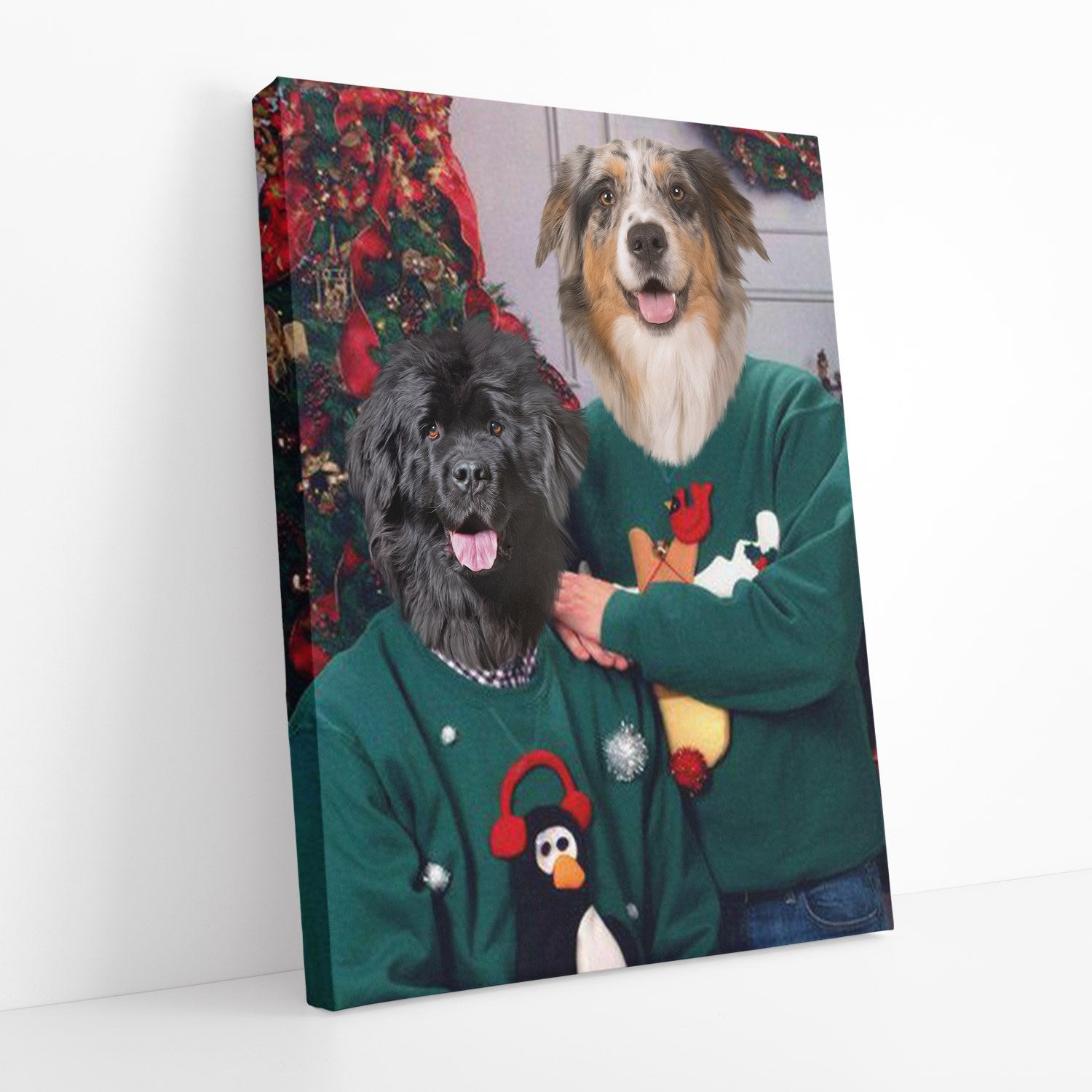 Dog Couple Christmas Jumper Portrait