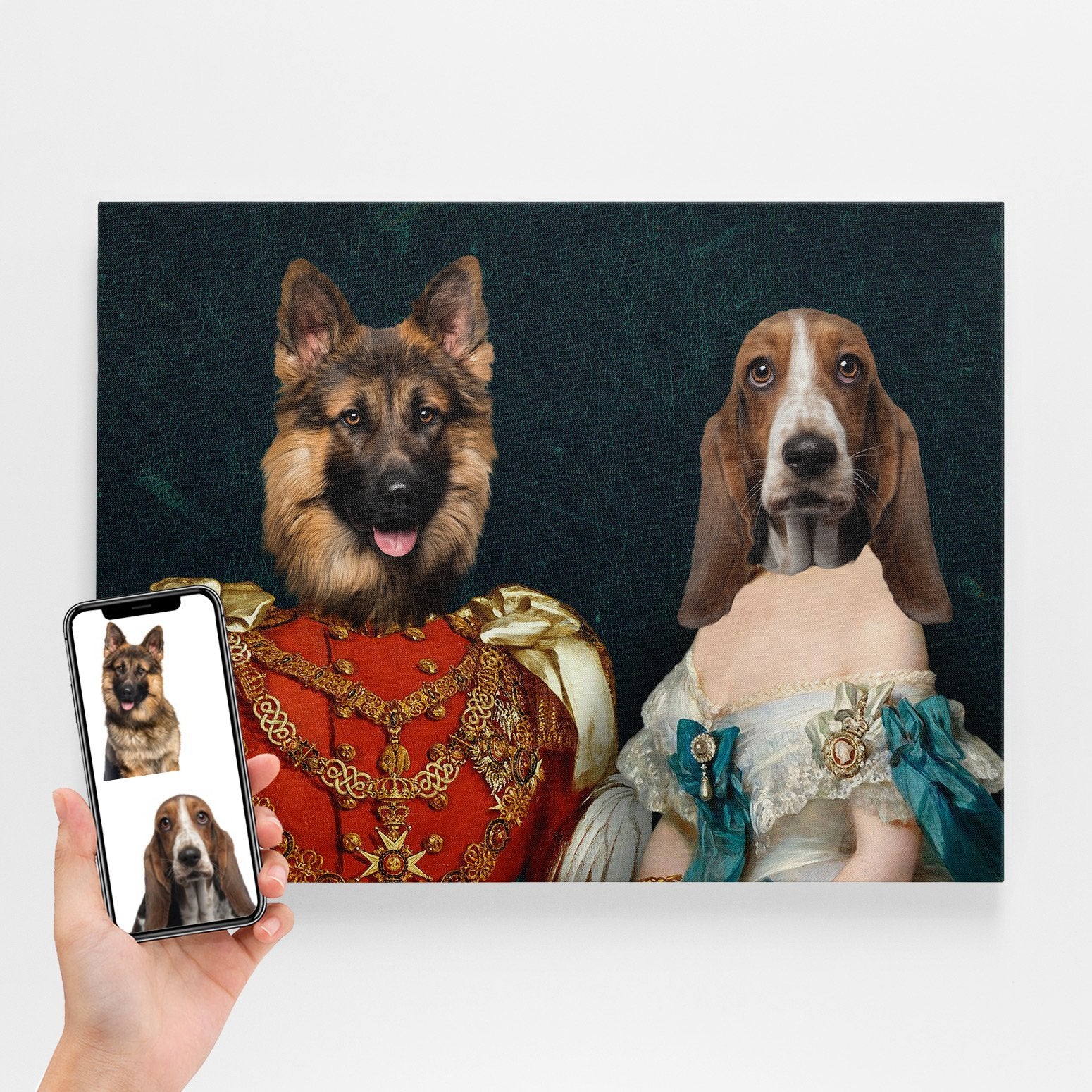 Victorian Dog Couple Portrait Canvas