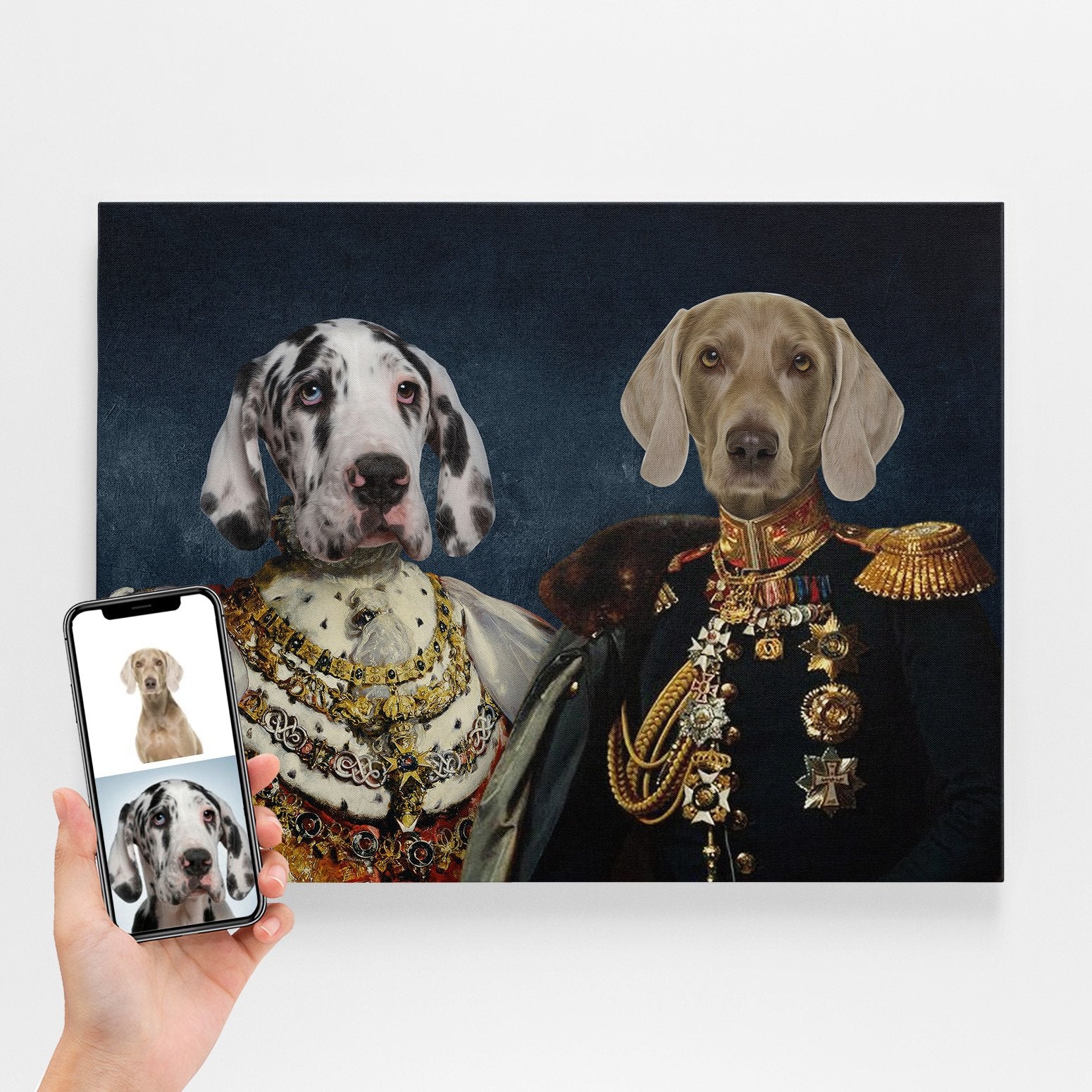 Dog King & Prince Couple Portrait Canvas