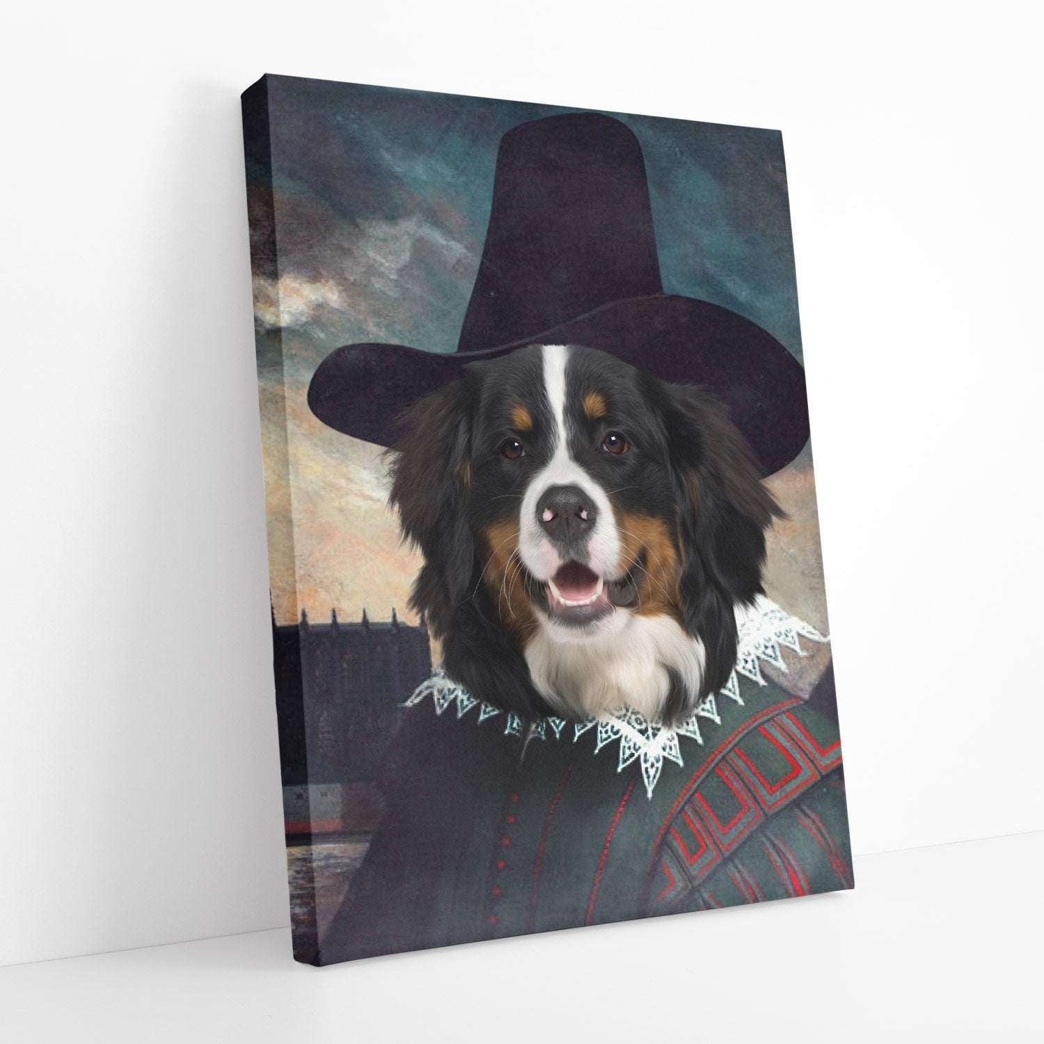 Dog Guy Fawkes Portrait Canvas