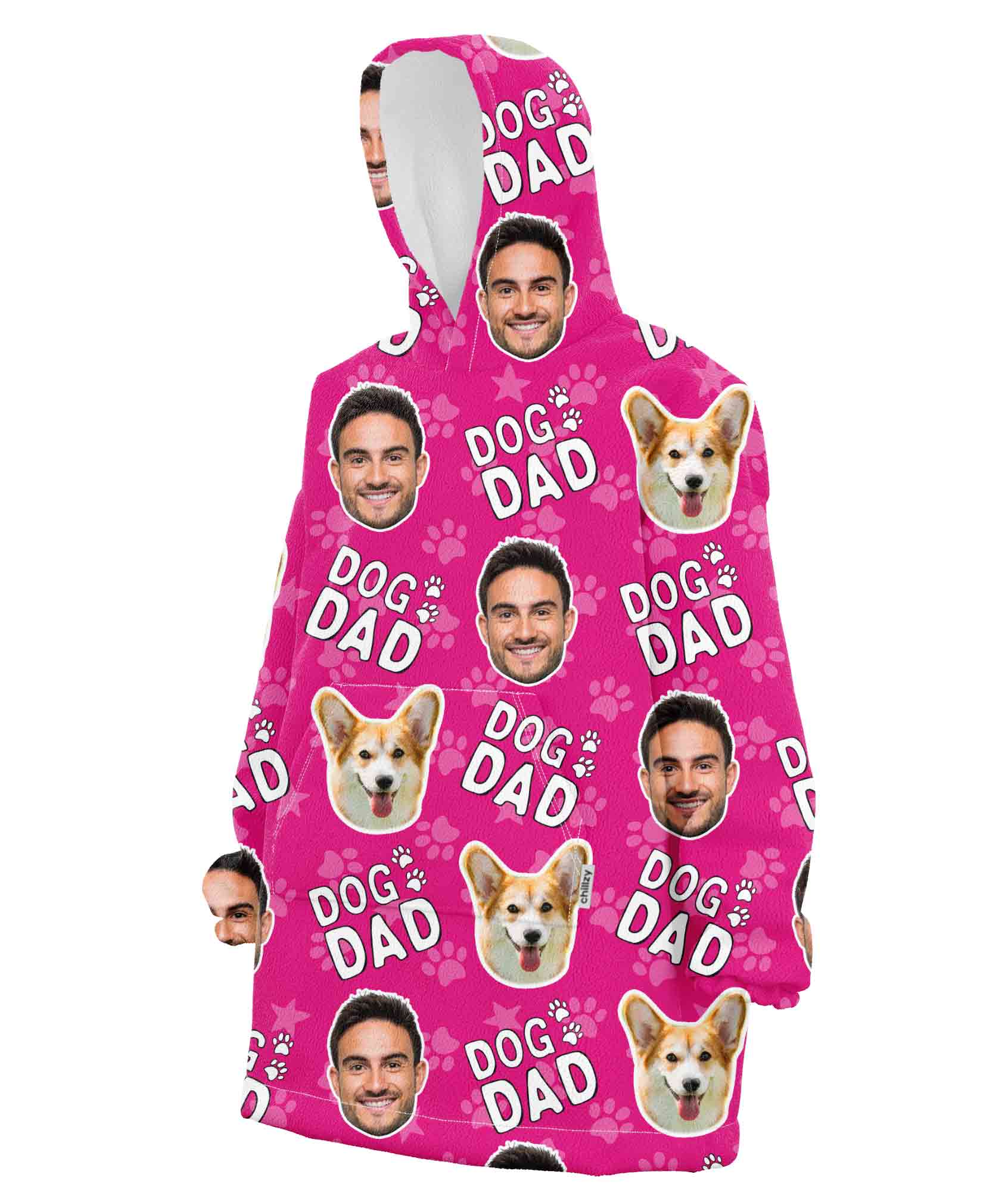 Dog Dad Personalised Hoodie Blanket