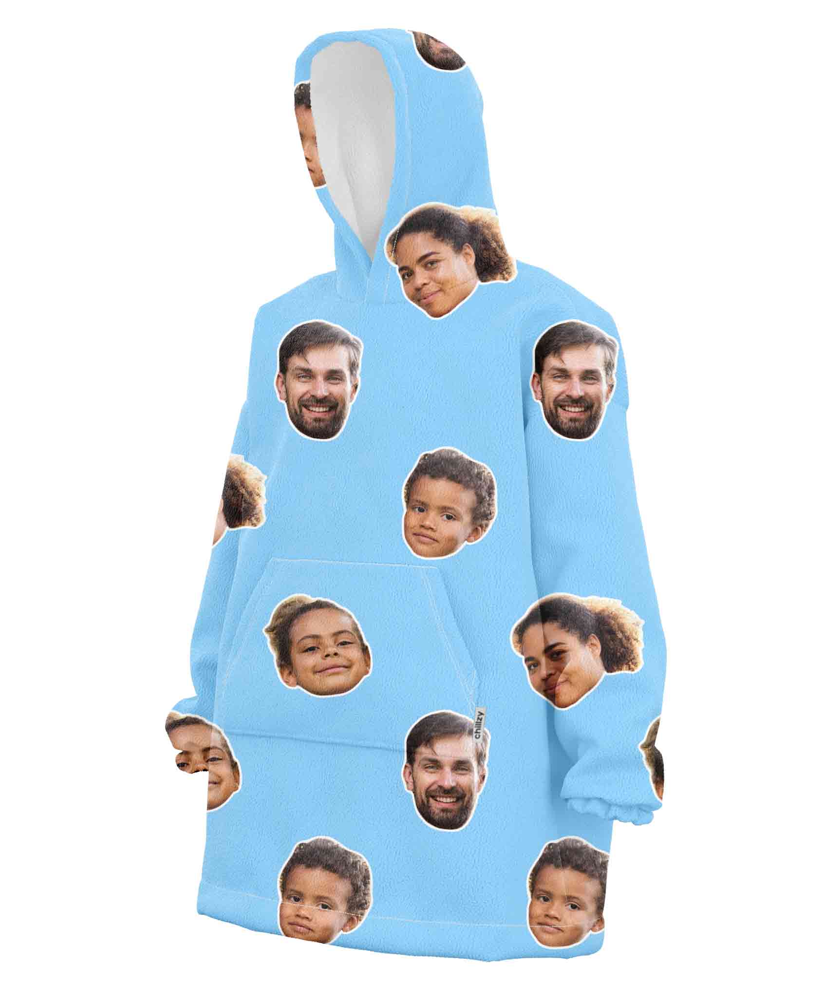 Family Face Custom Hoodie Blanket