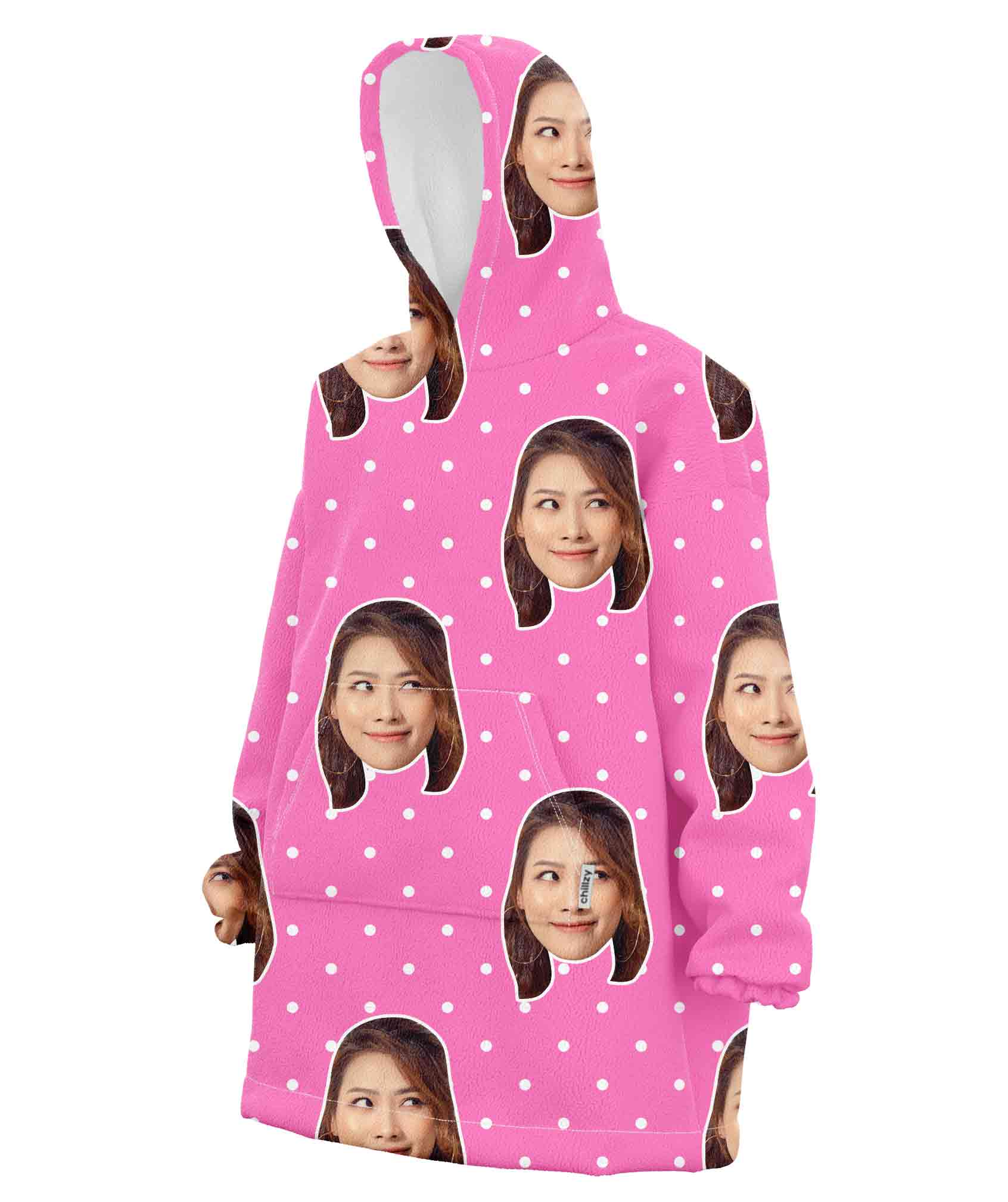 Spotty Face Custom Hoodie Blanket