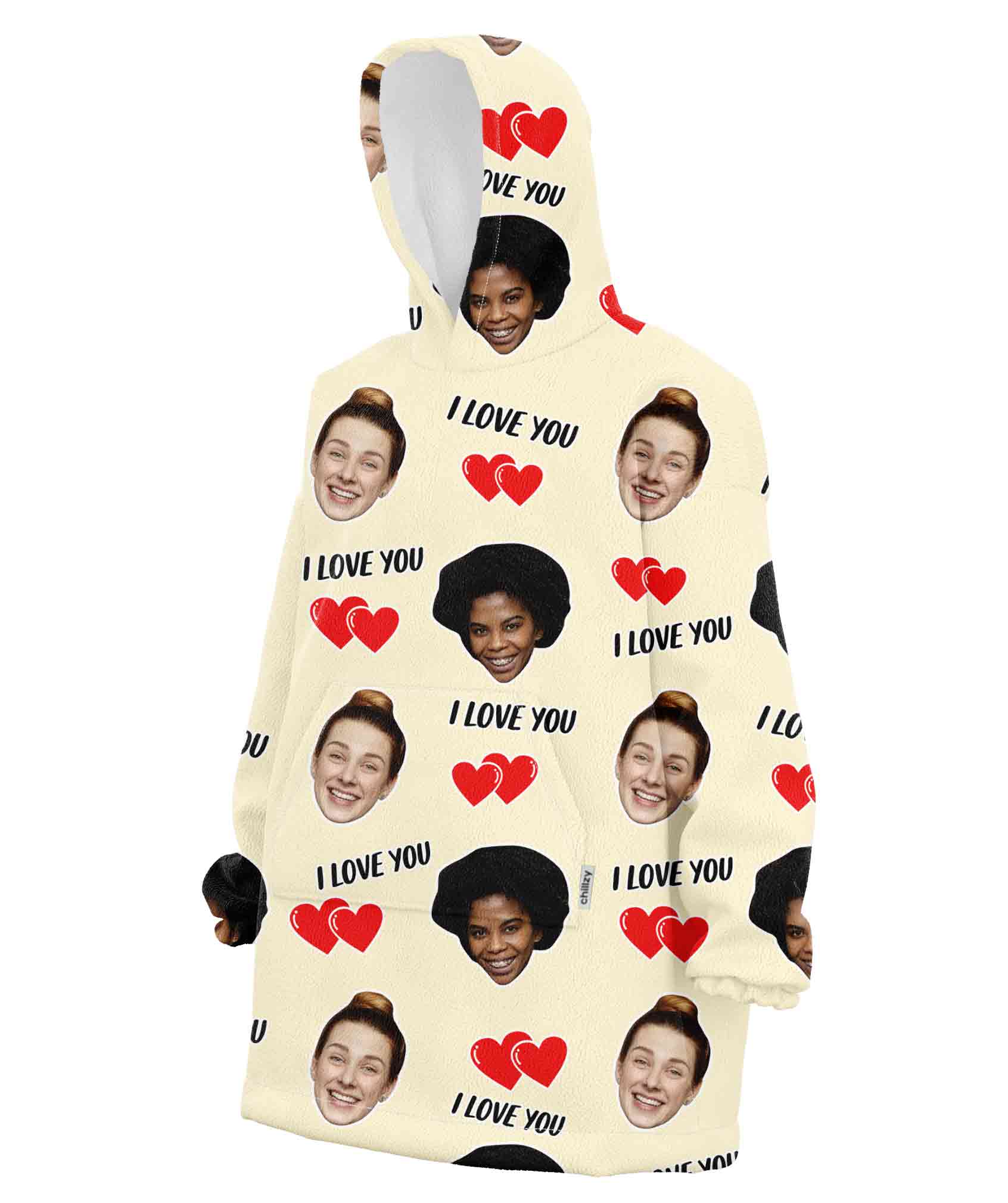 I Love You Personalised Hoodie Blanket