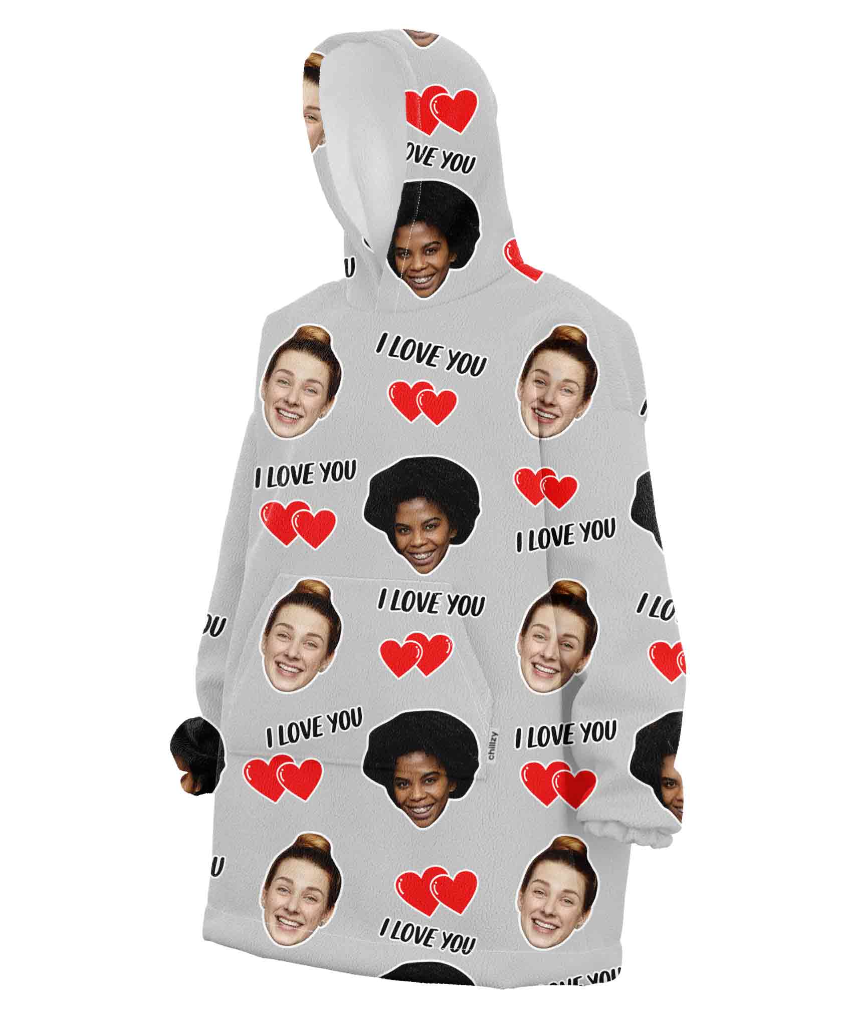 I Love You Personalised Hoodie Blanket