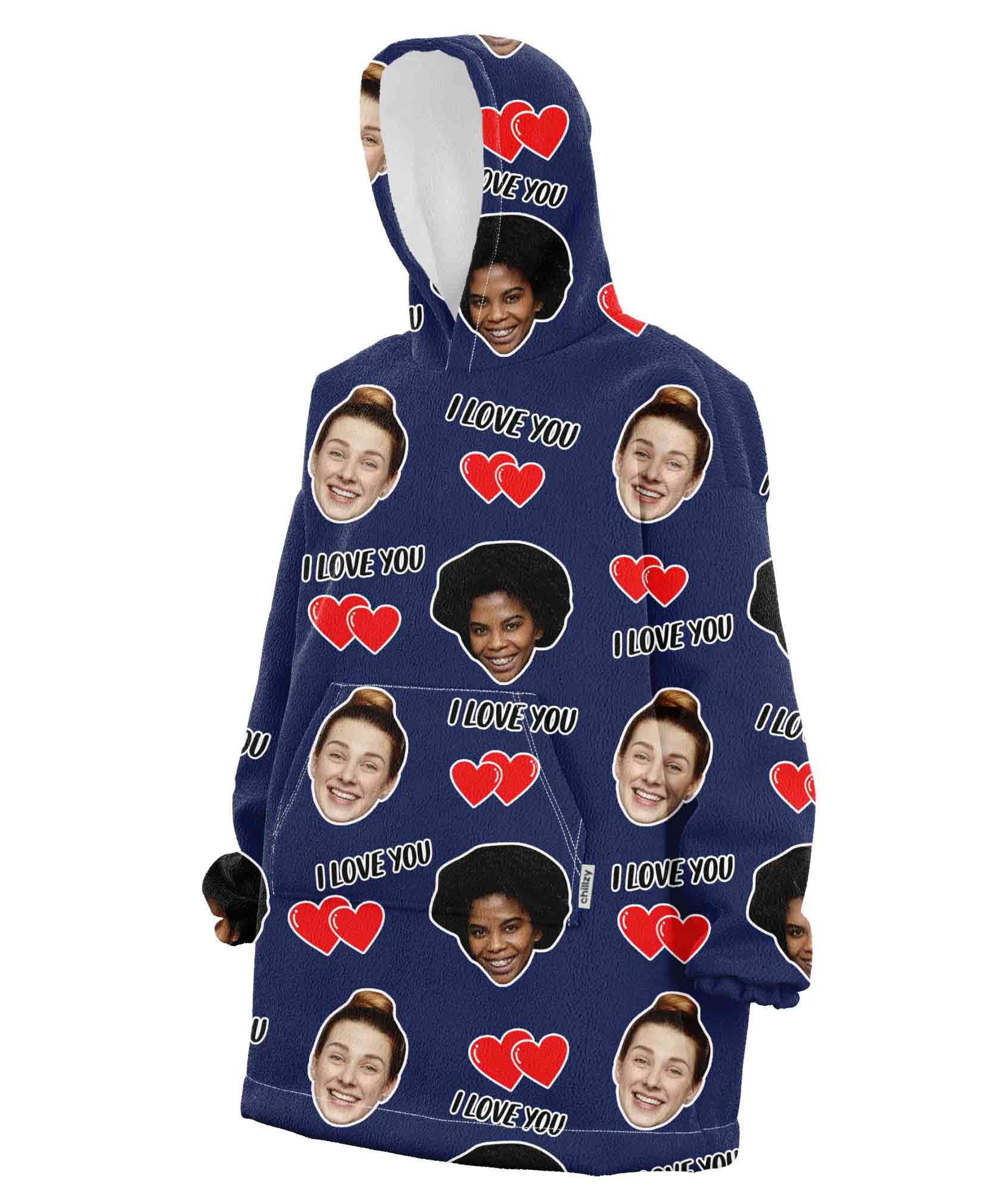 I Love You Personalised Hoodie Blanket