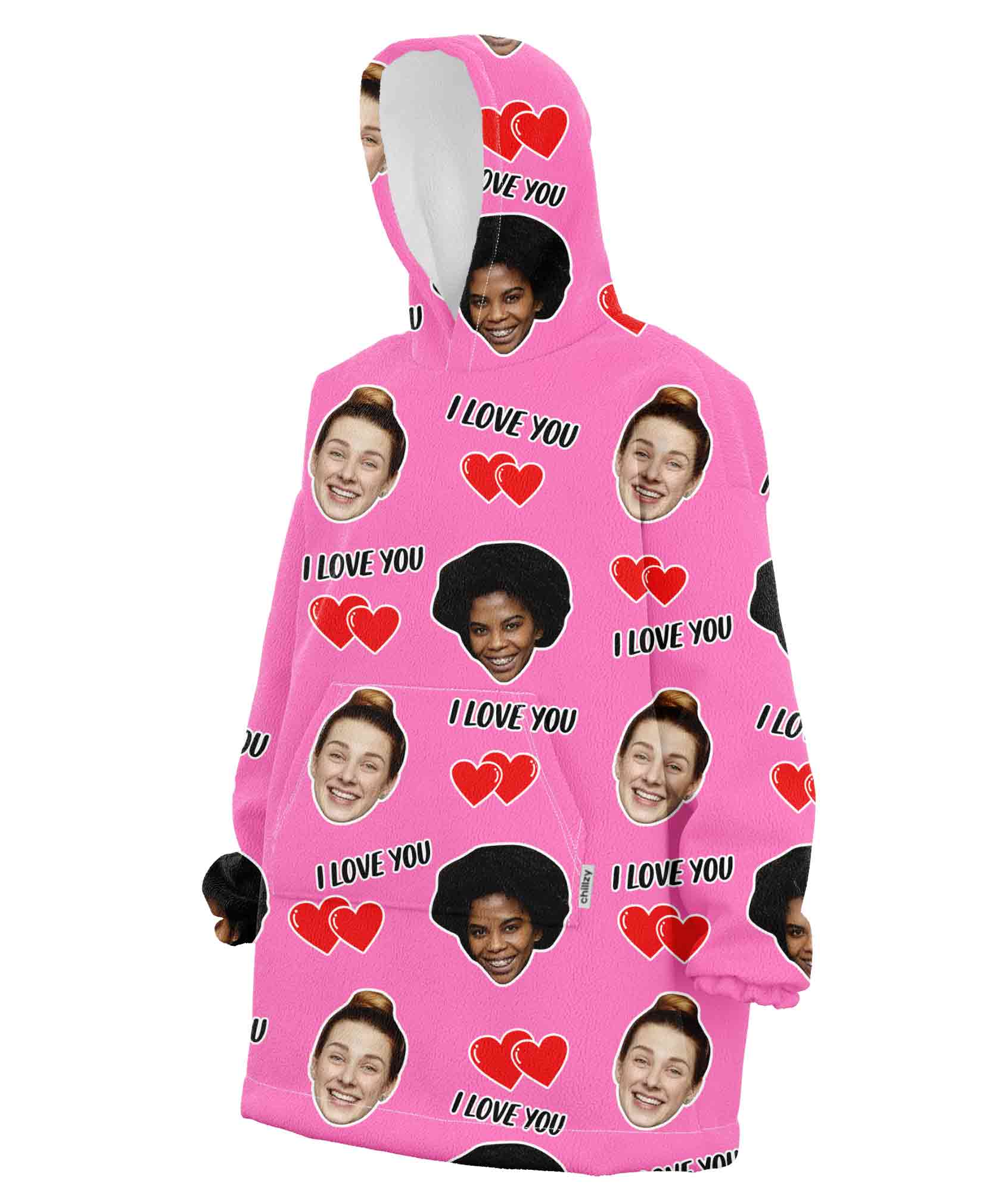 I Love You Personalised Hoodie Blanket