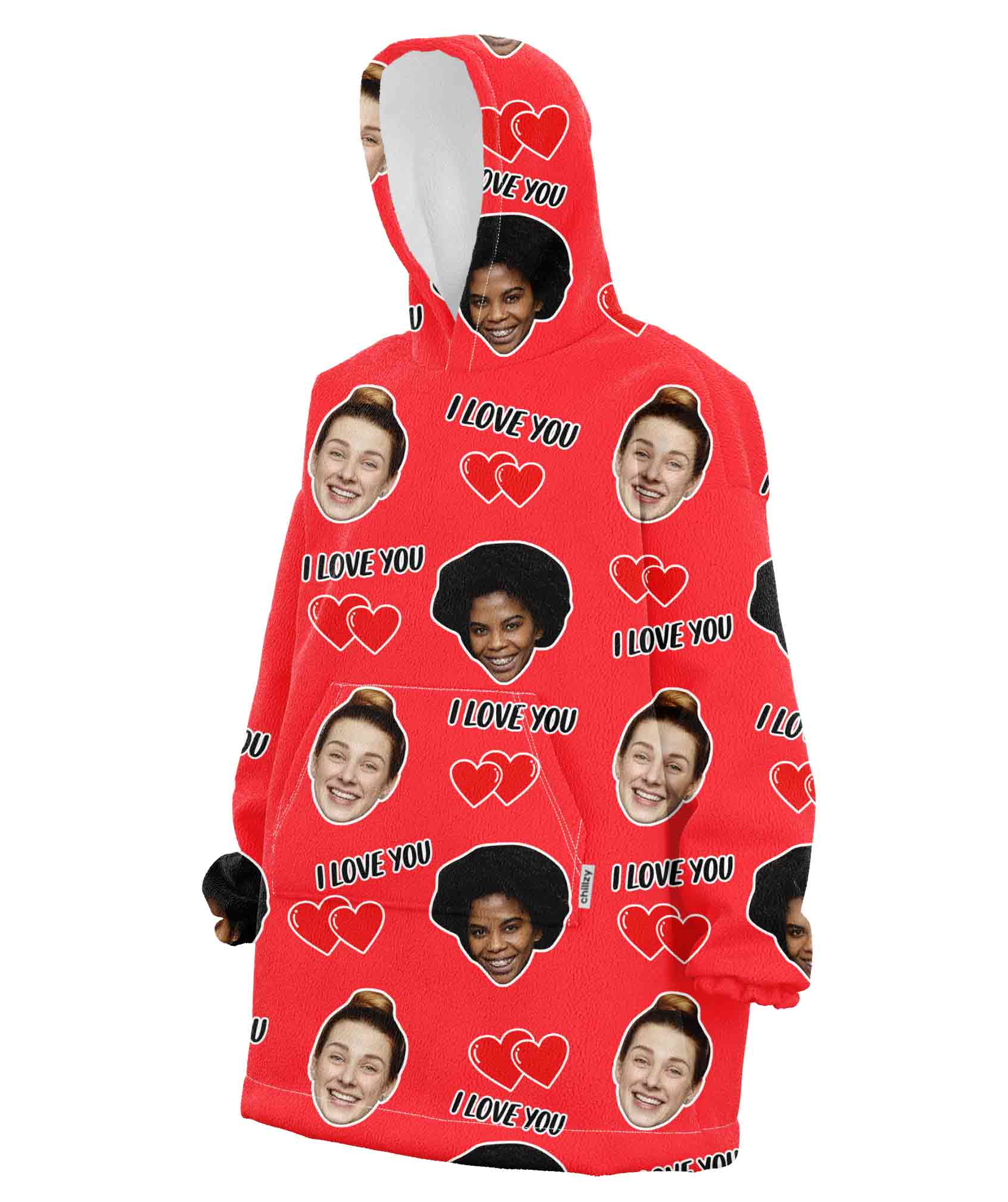 I Love You Personalised Hoodie Blanket