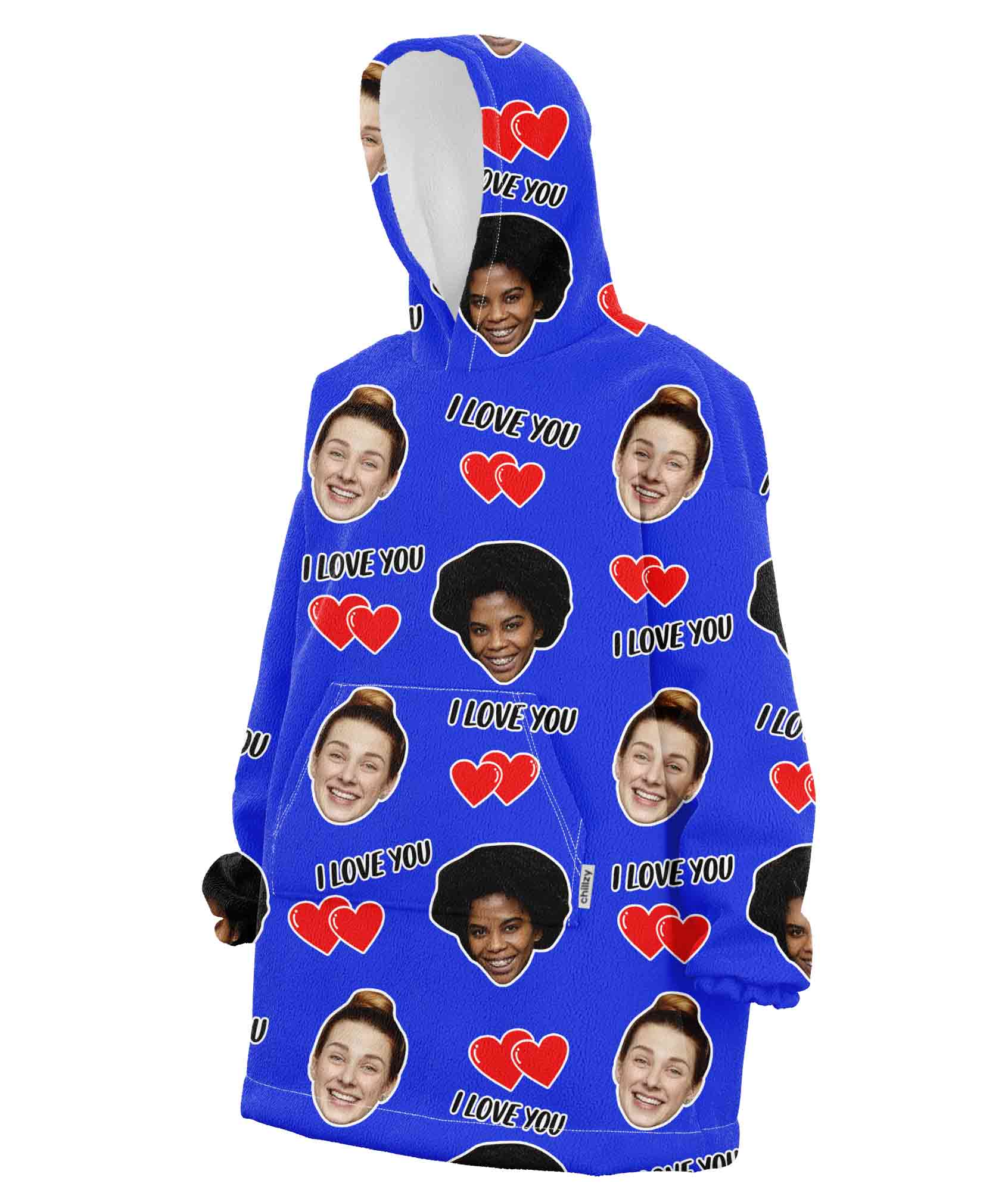 I Love You Personalised Hoodie Blanket