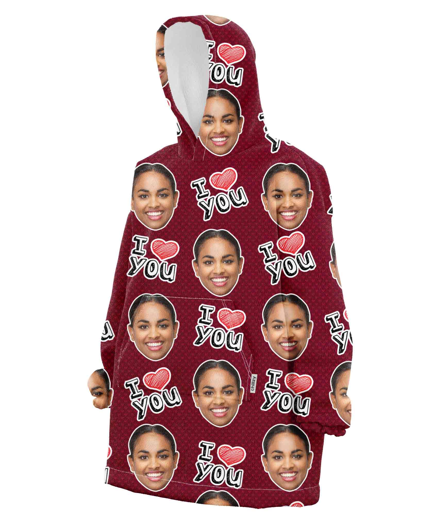 I Heart You Custom Hoodie Blanket