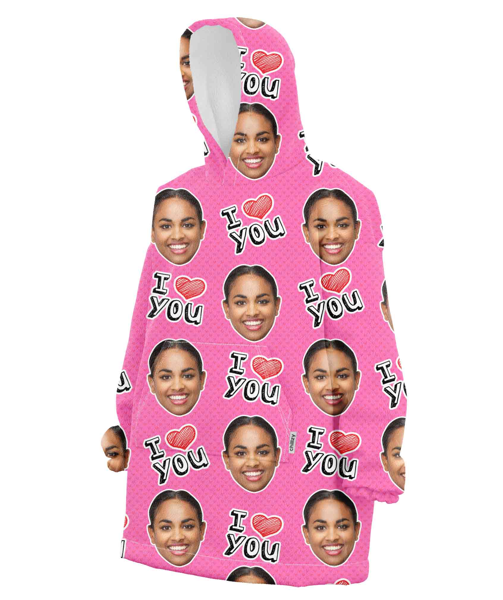 I Heart You Custom Hoodie Blanket