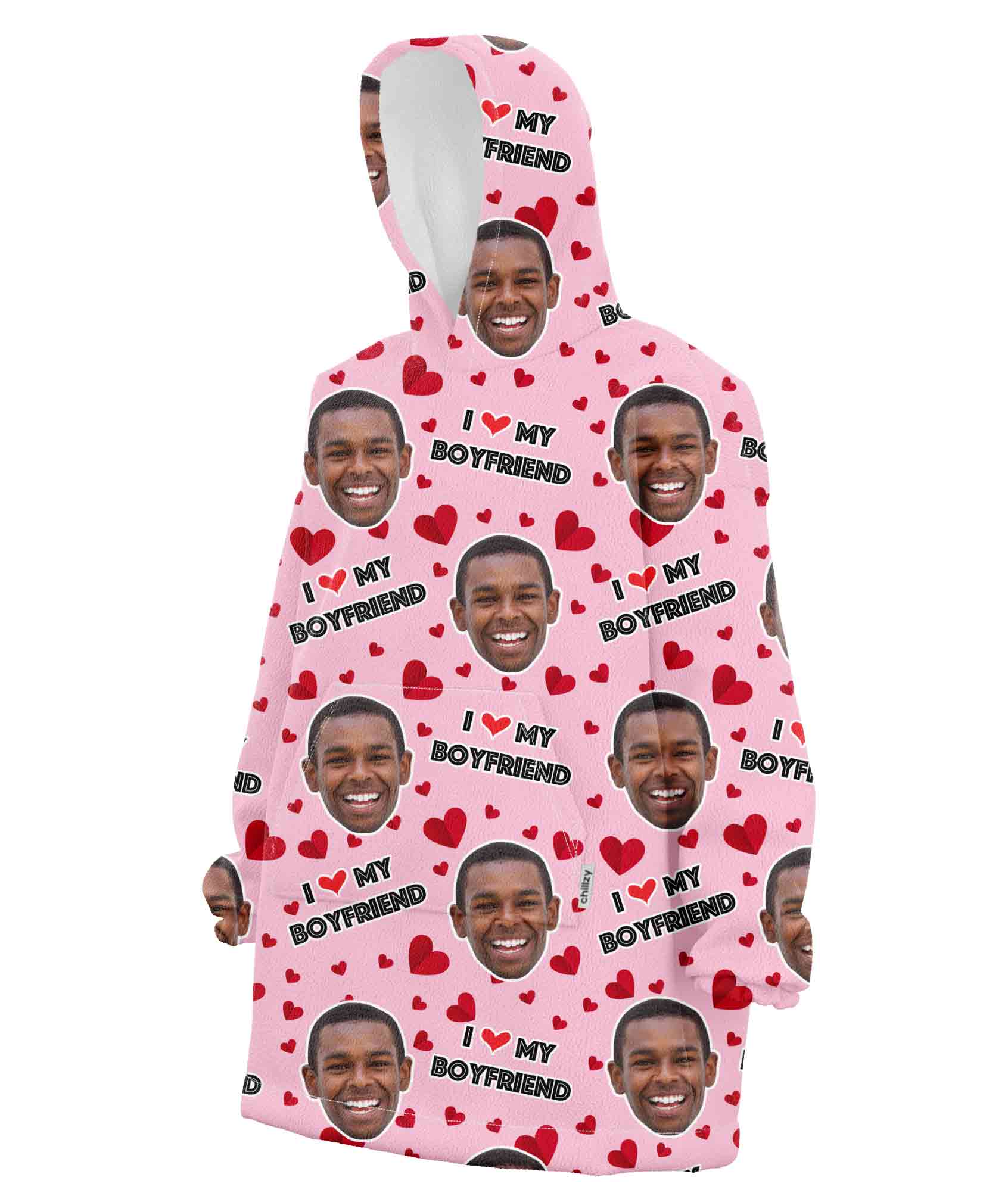 I Love My Boyfriend Custom Hoodie Blanket