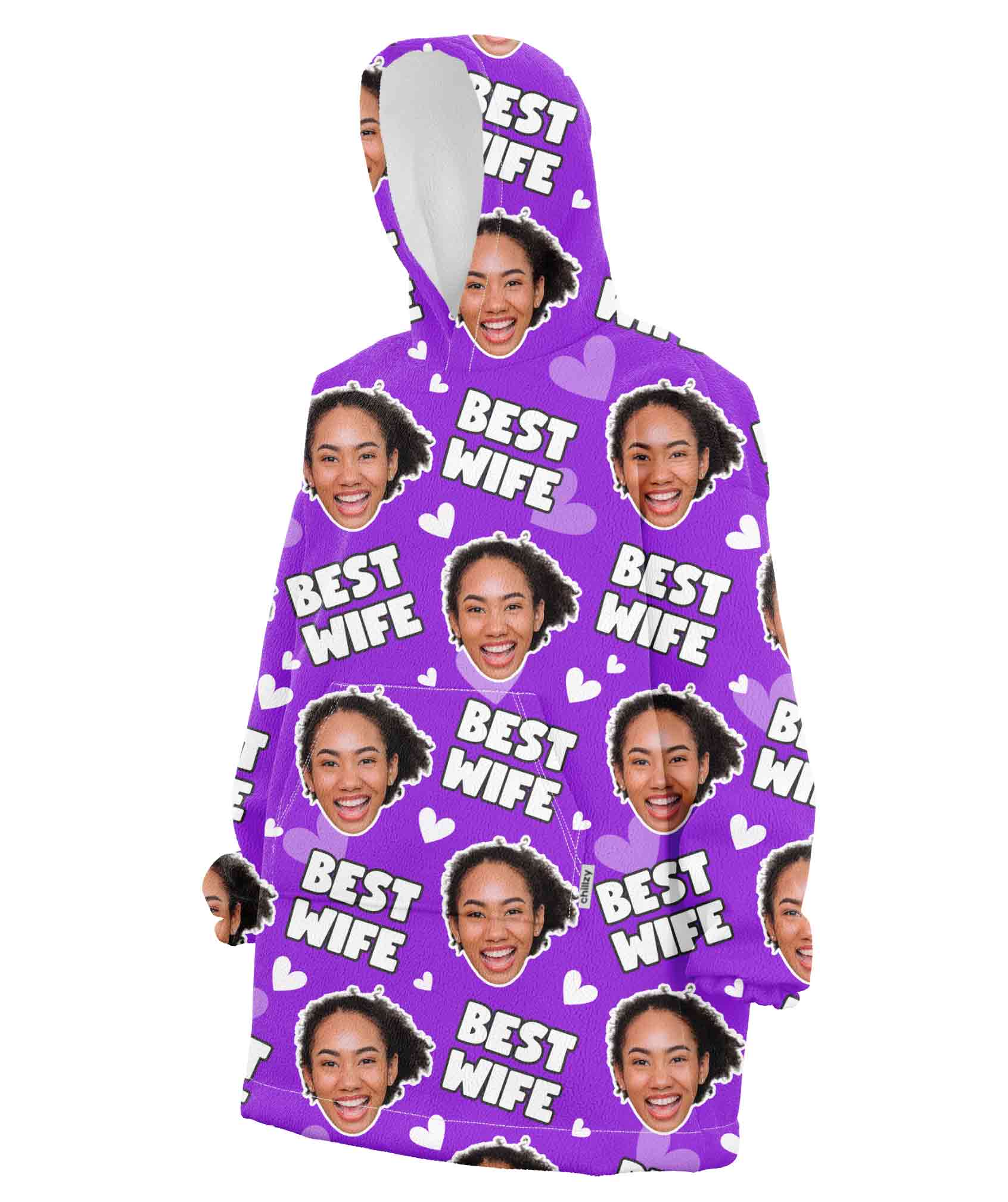 Best Wife Face Custom Hoodie Blanket