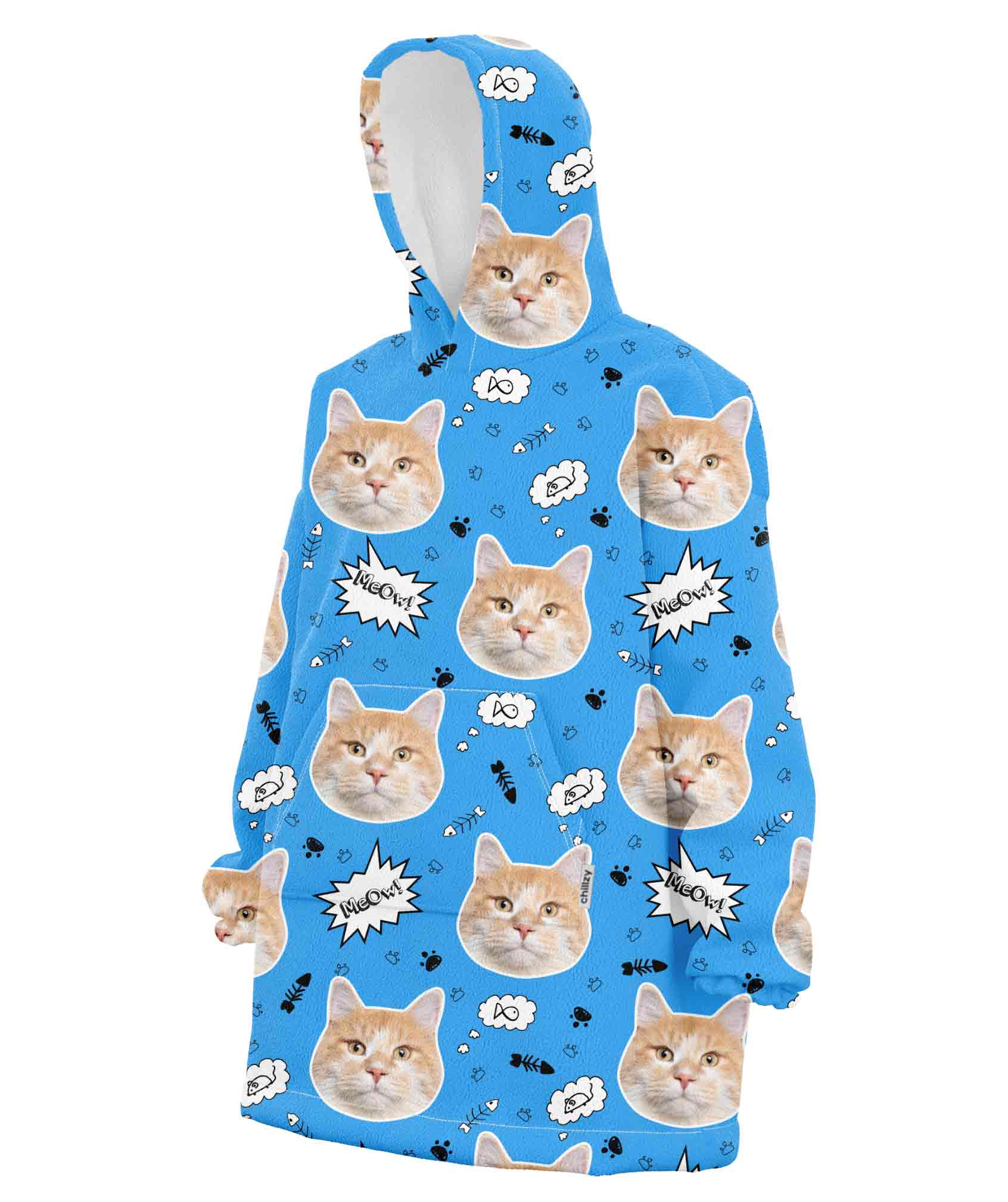 Your Cat Meow Personalised Hoodie Blanket