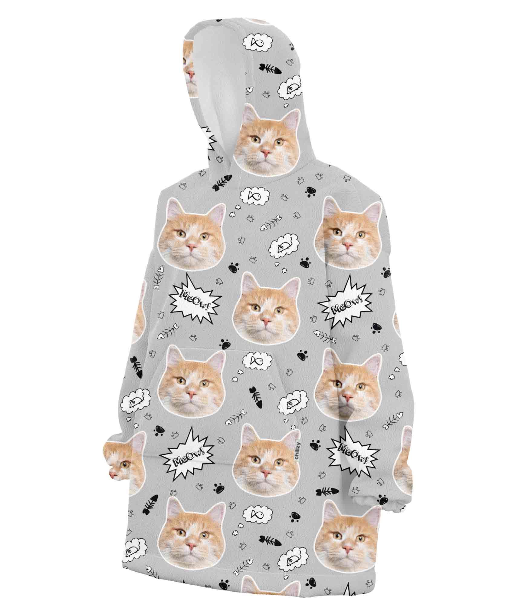 Your Cat Meow Personalised Hoodie Blanket