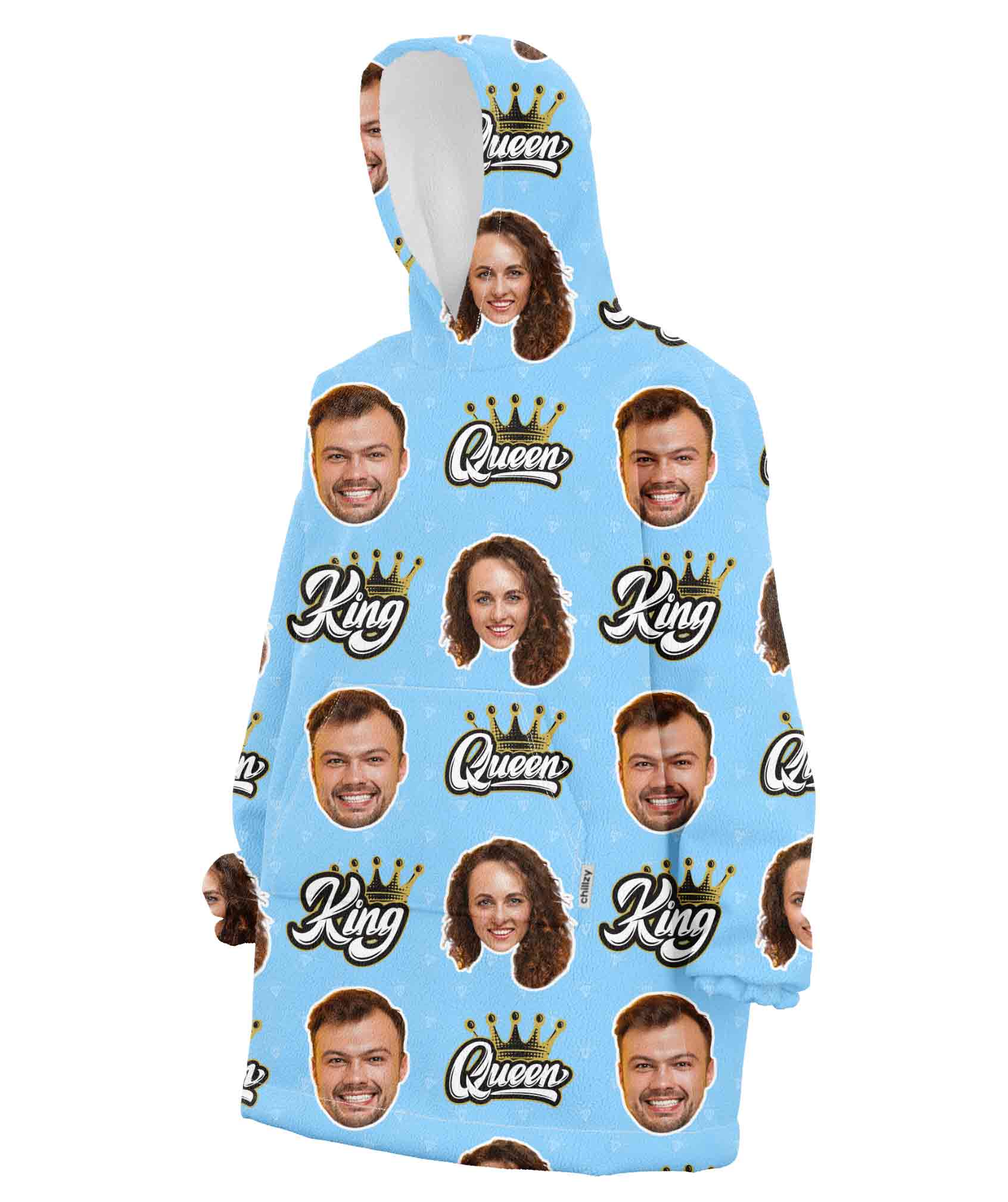 King & Queen Personalised Hoodie Blanket