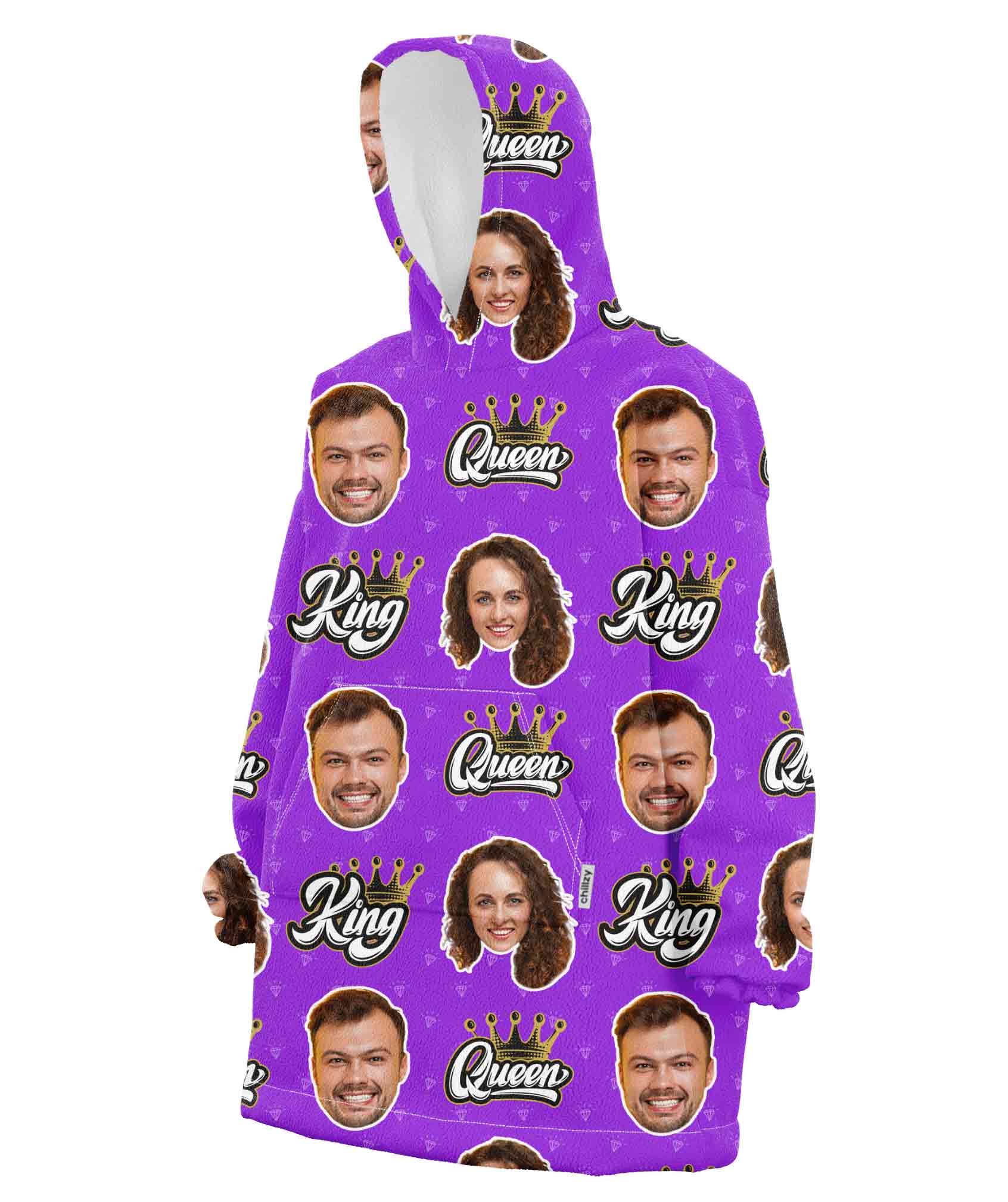 King & Queen Personalised Hoodie Blanket