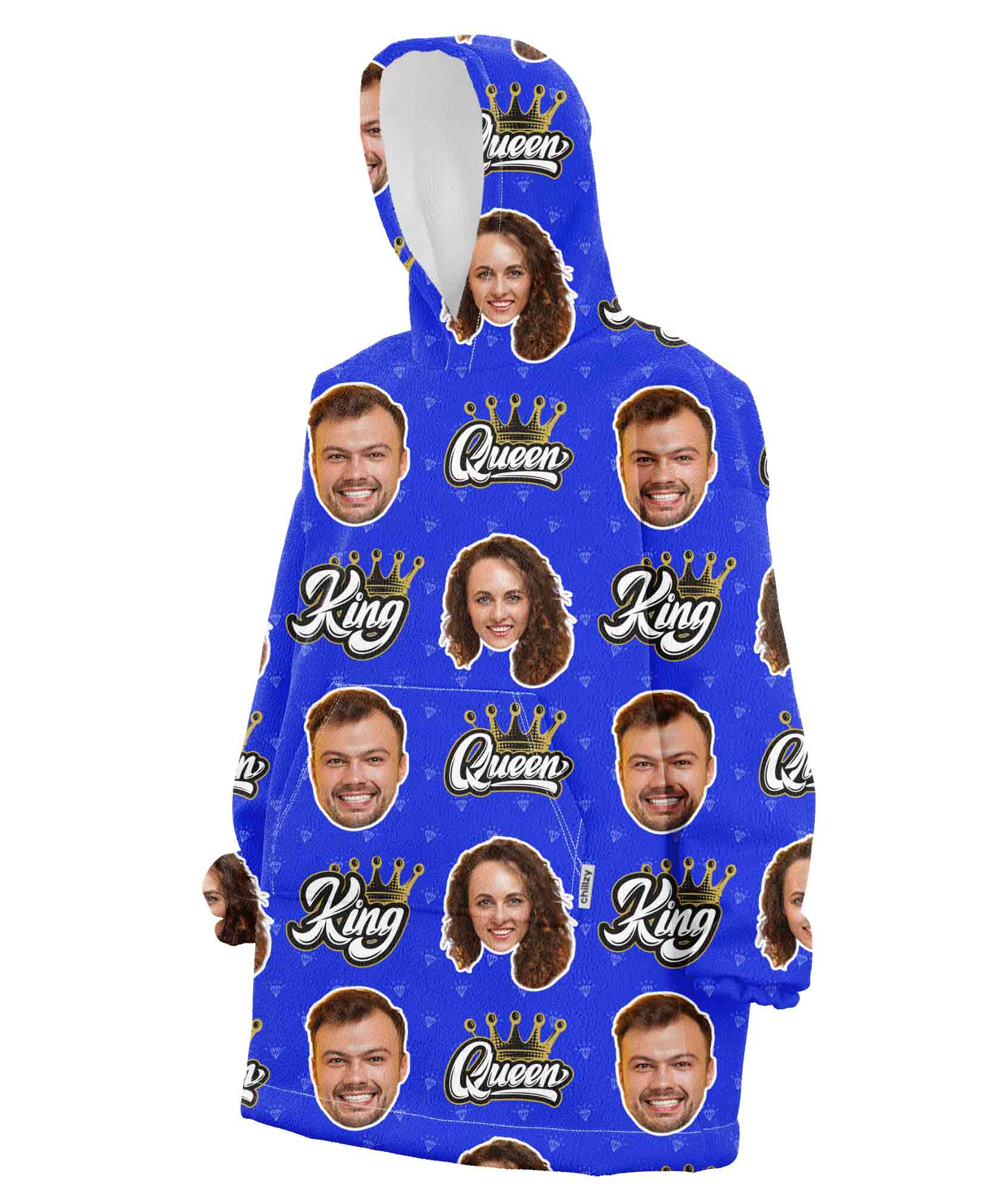 King & Queen Personalised Hoodie Blanket