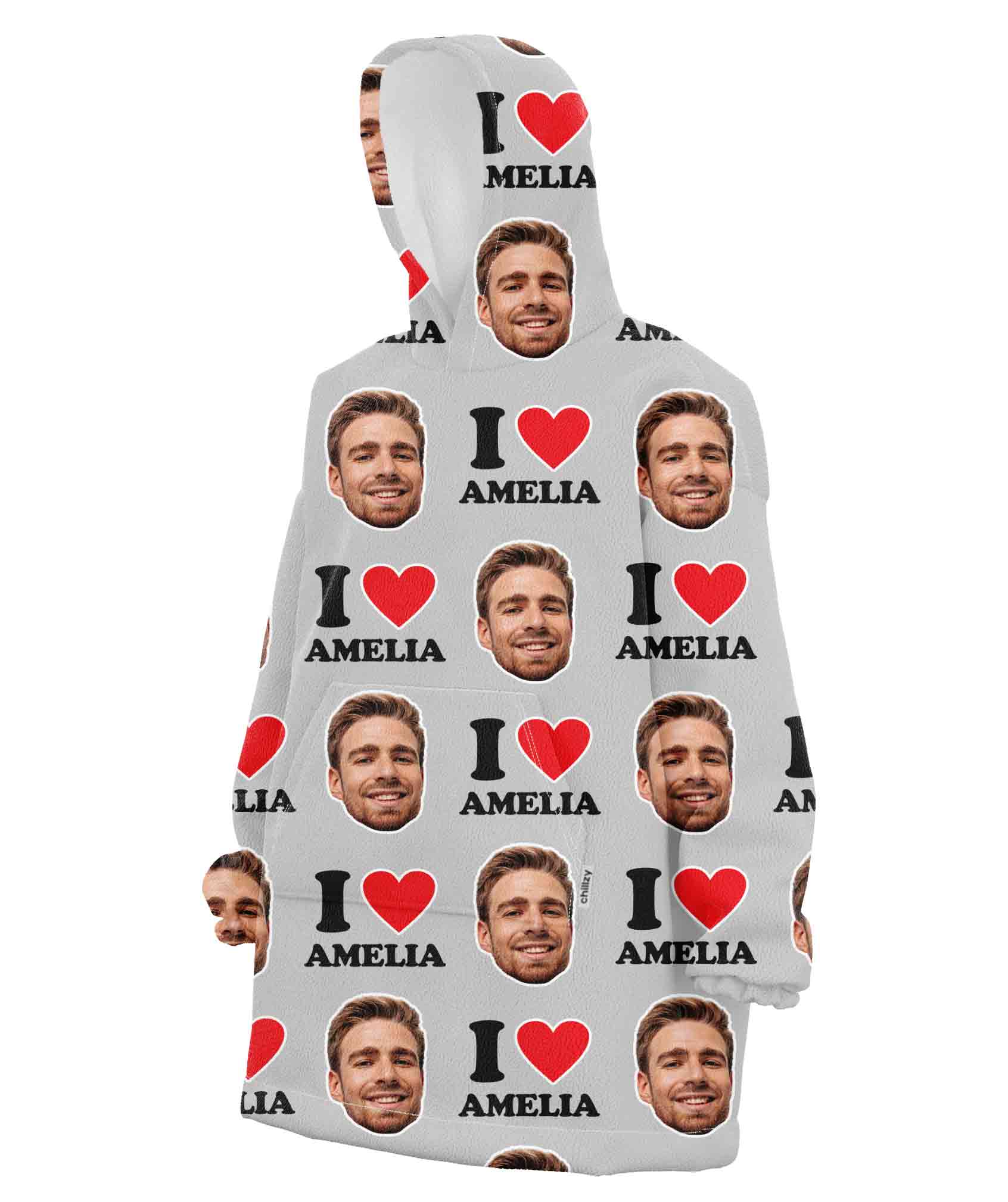 I Heart Custom Personalised Hoodie Blanket