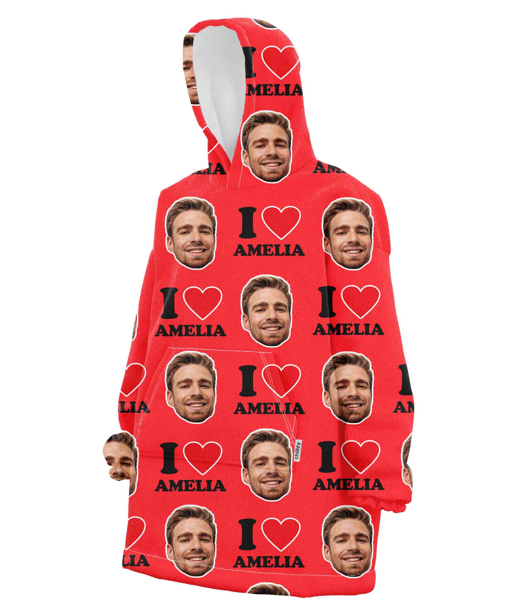 I Heart Custom Personalised Hoodie Blanket