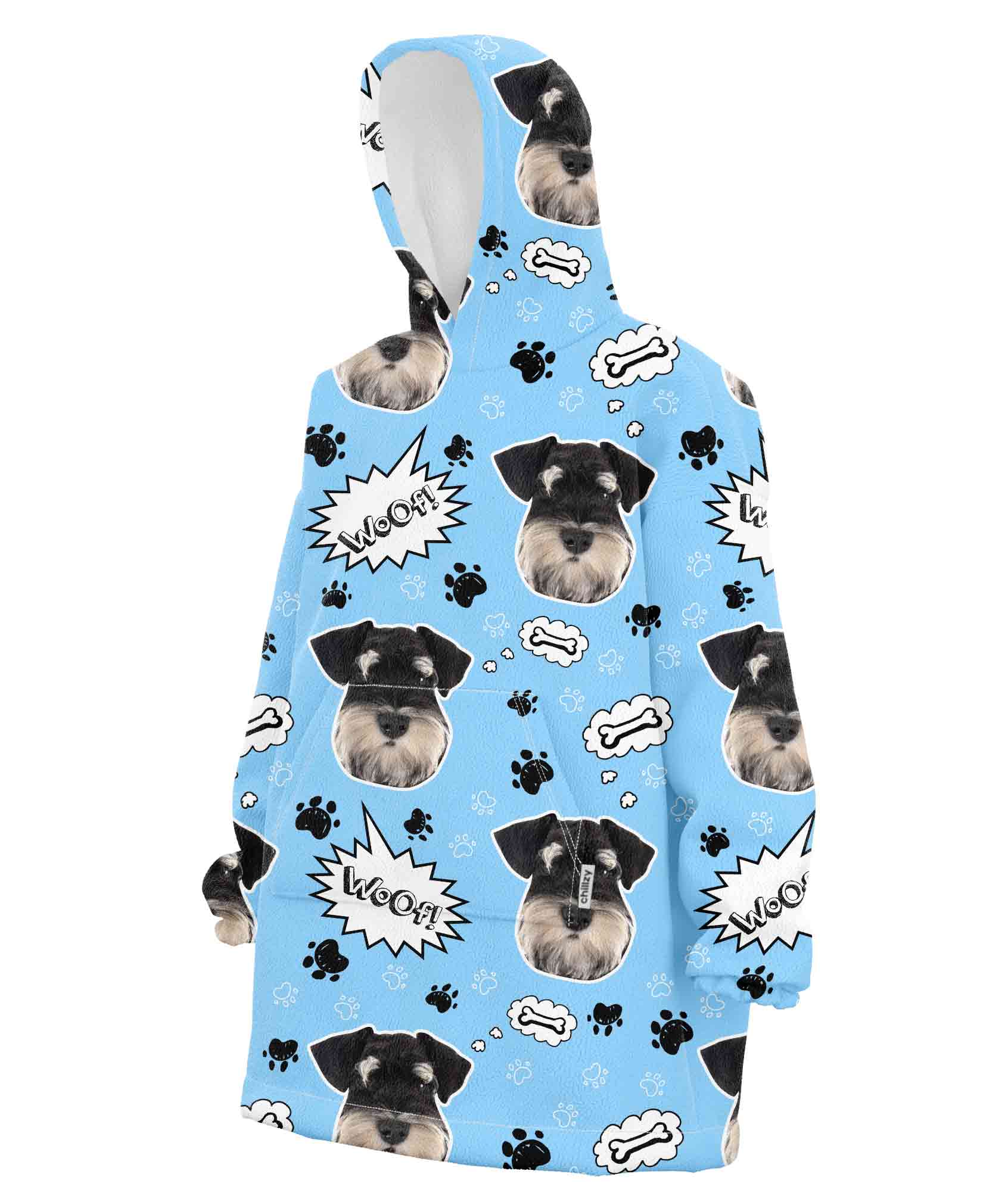 Dog Woof Custom Hoodie Blanket