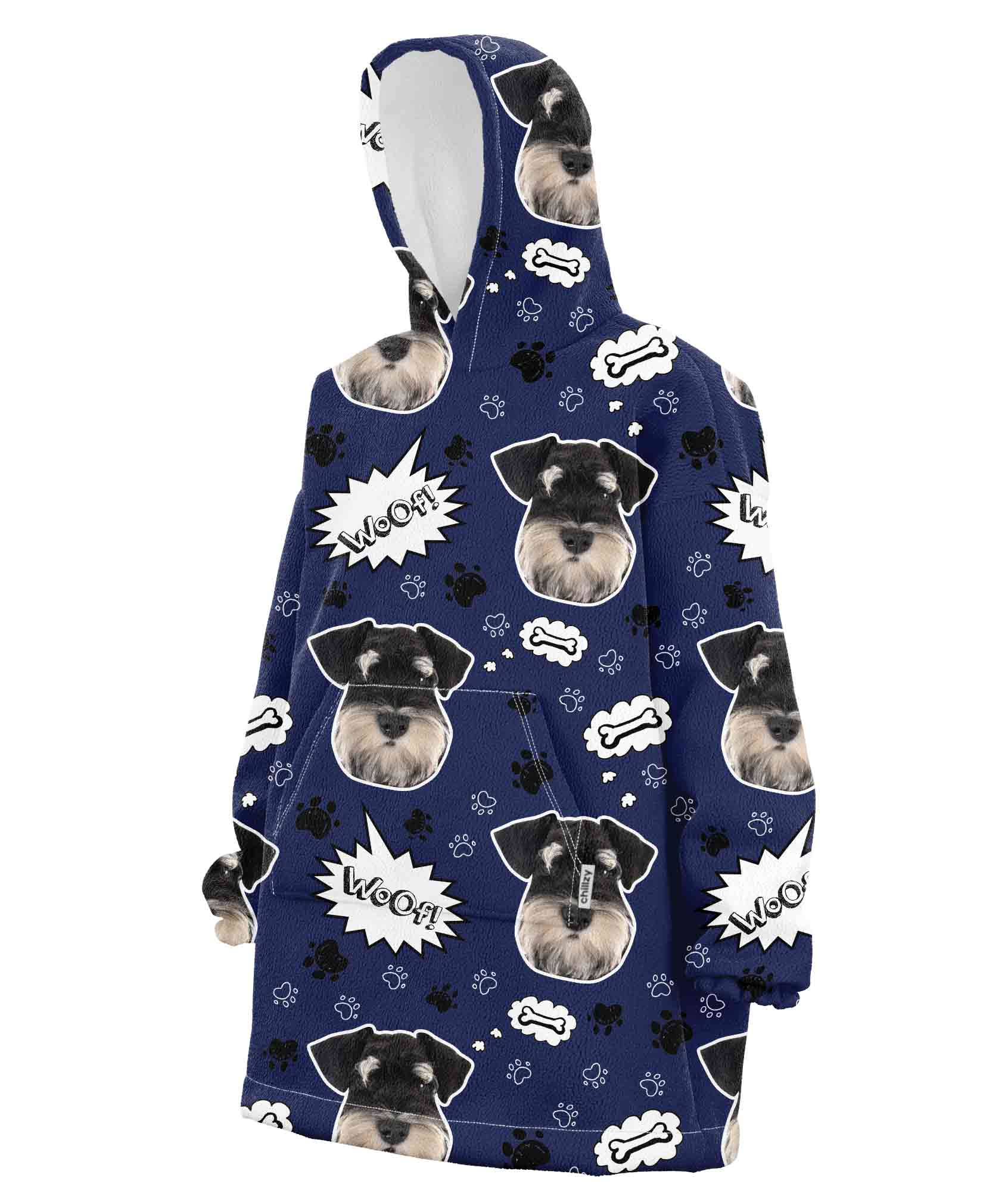 Dog Woof Custom Hoodie Blanket