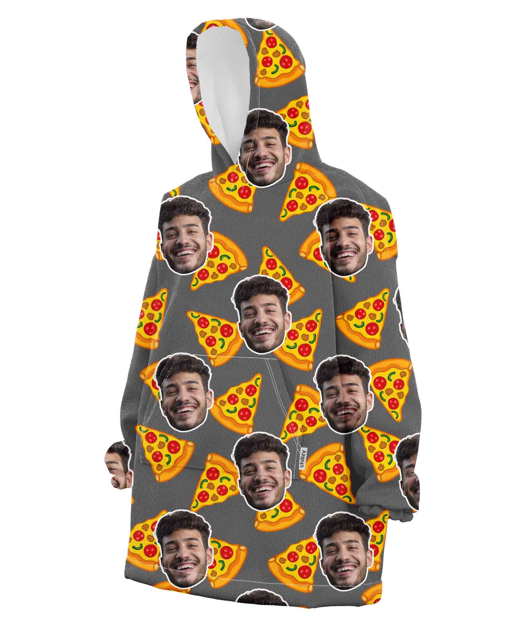 Your Face Pizza Personalised Hoodie Blanket