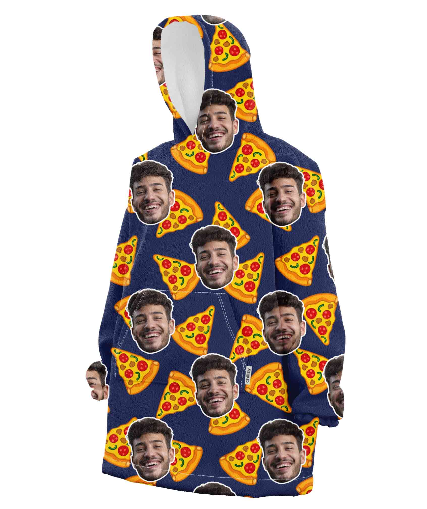 Your Face Pizza Personalised Hoodie Blanket