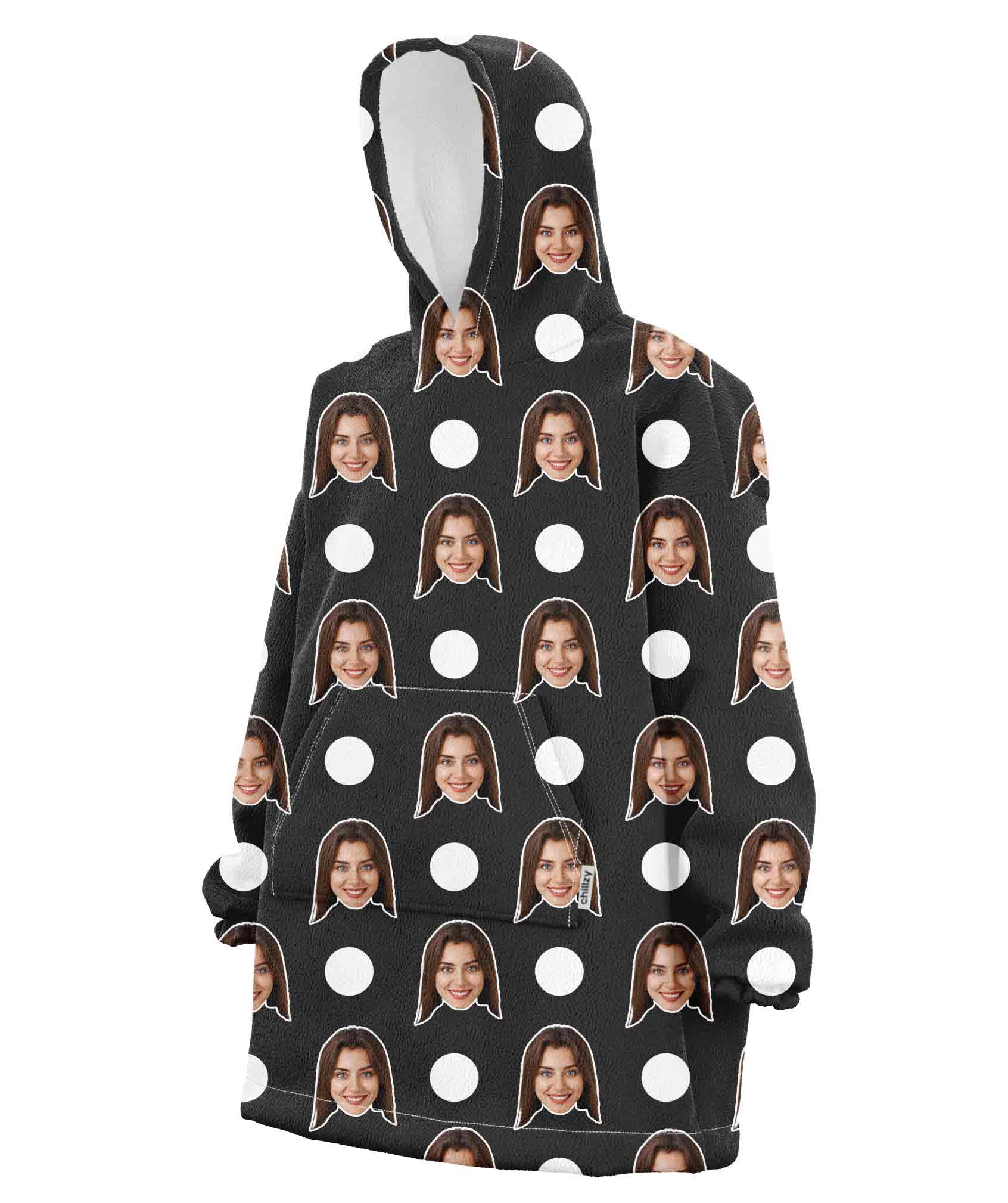 Polka Face Custom Hoodie Blanket