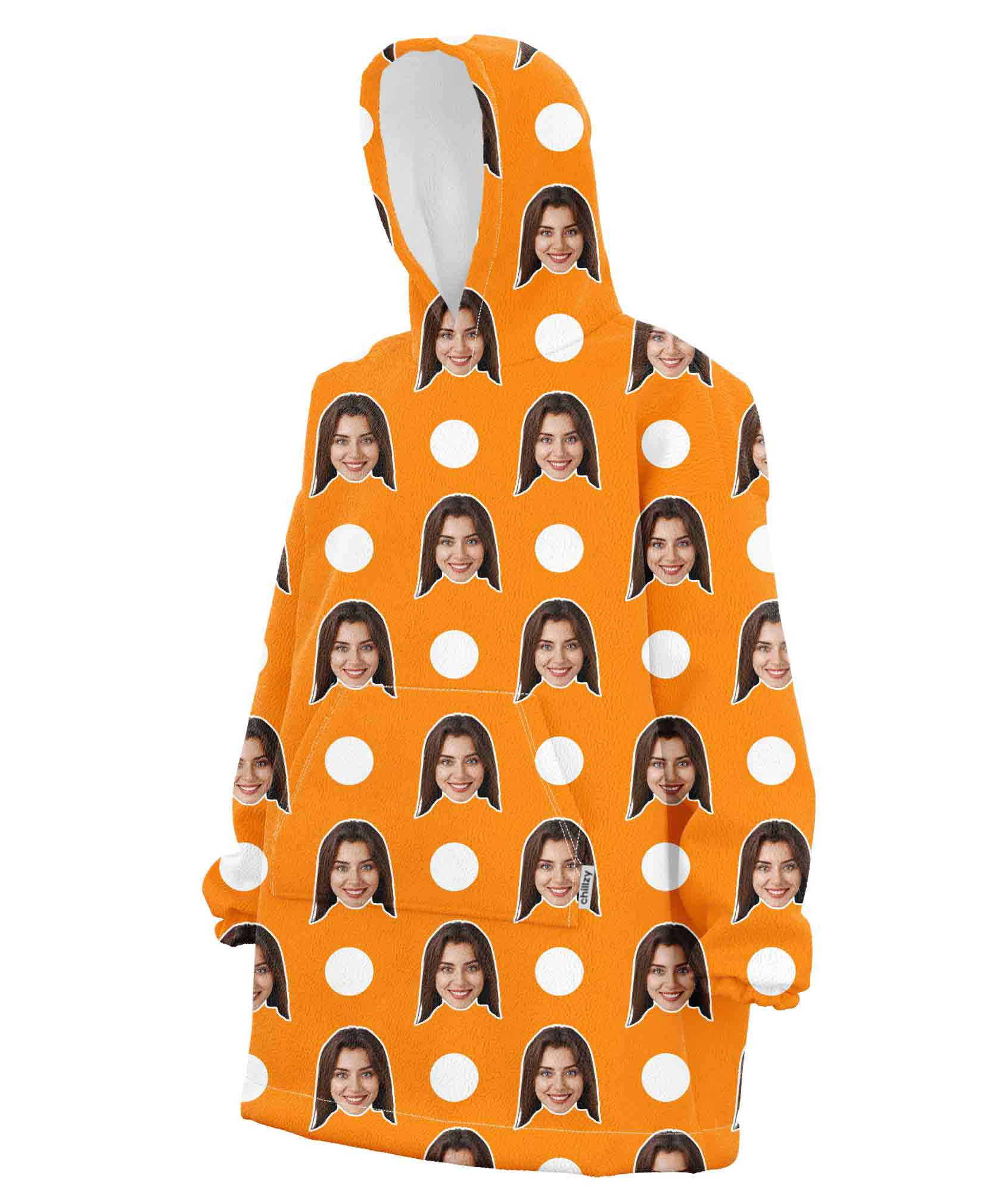 Polka Face Custom Hoodie Blanket