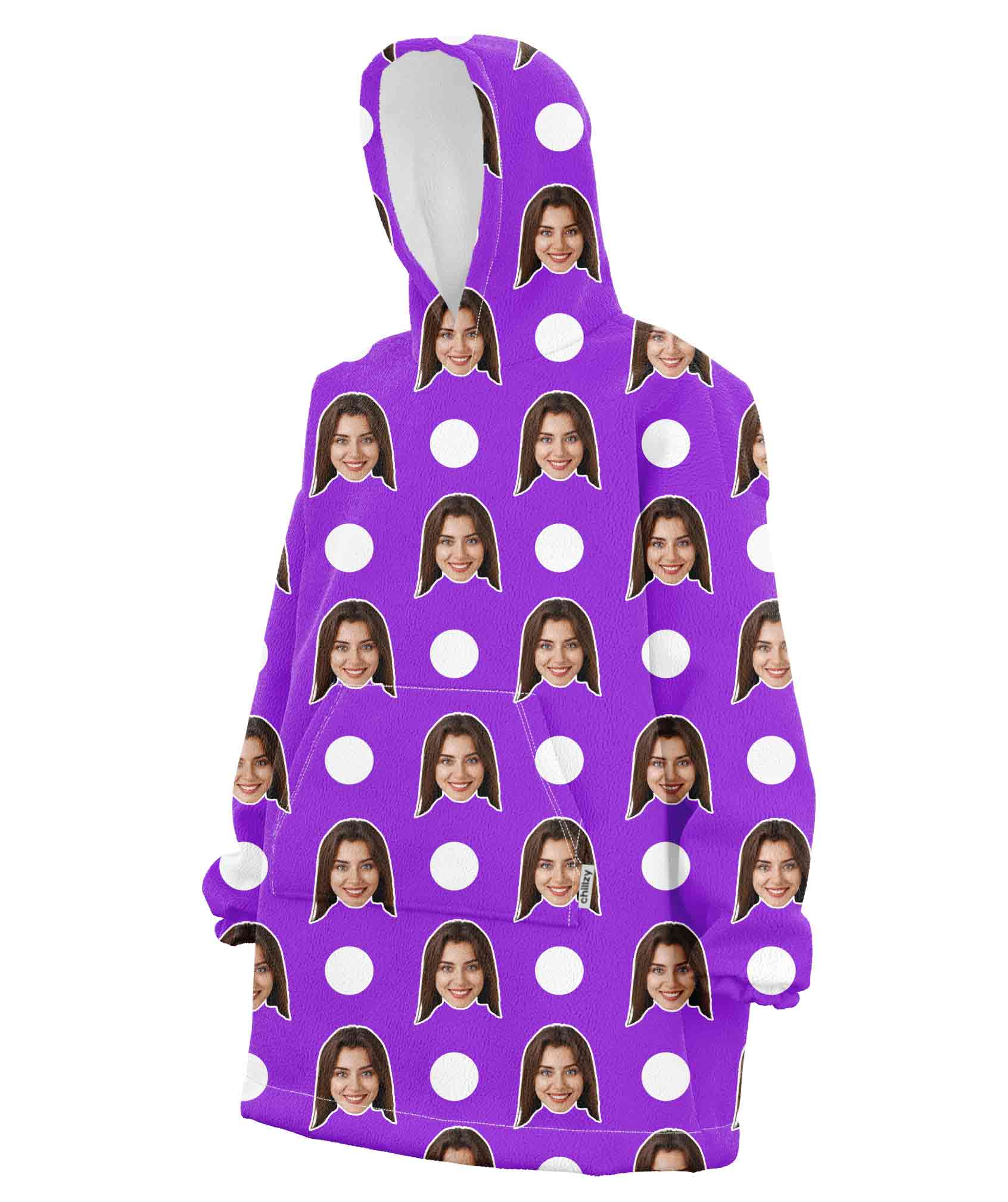 Polka Face Custom Hoodie Blanket