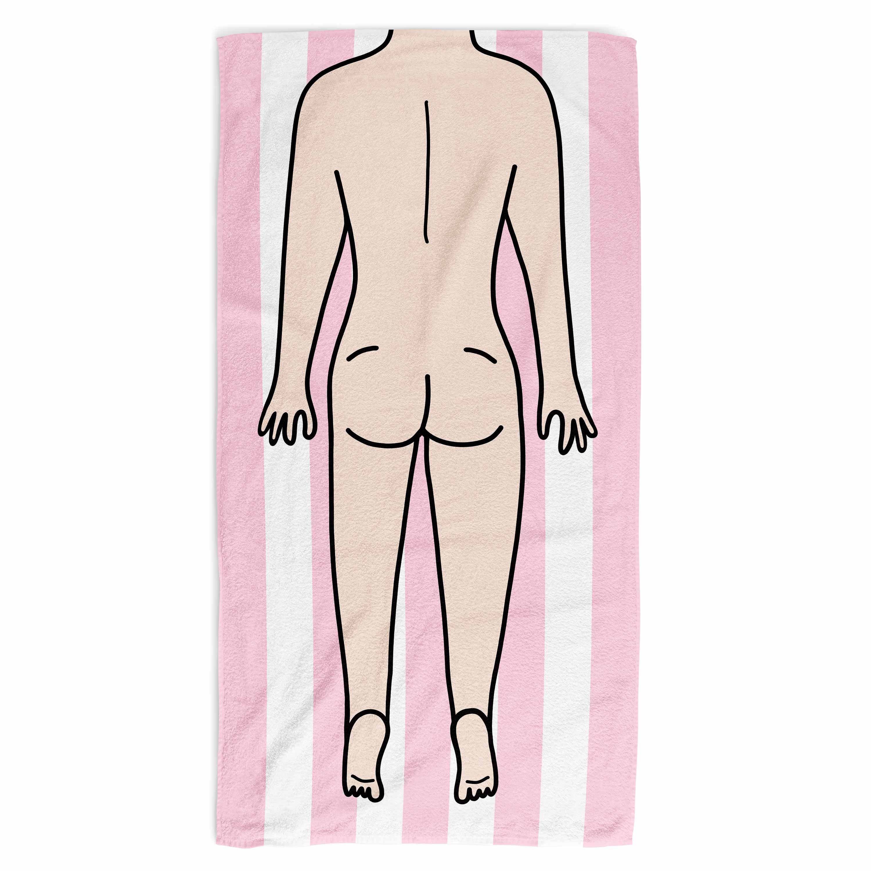 Nude Woman Back Beach Towel