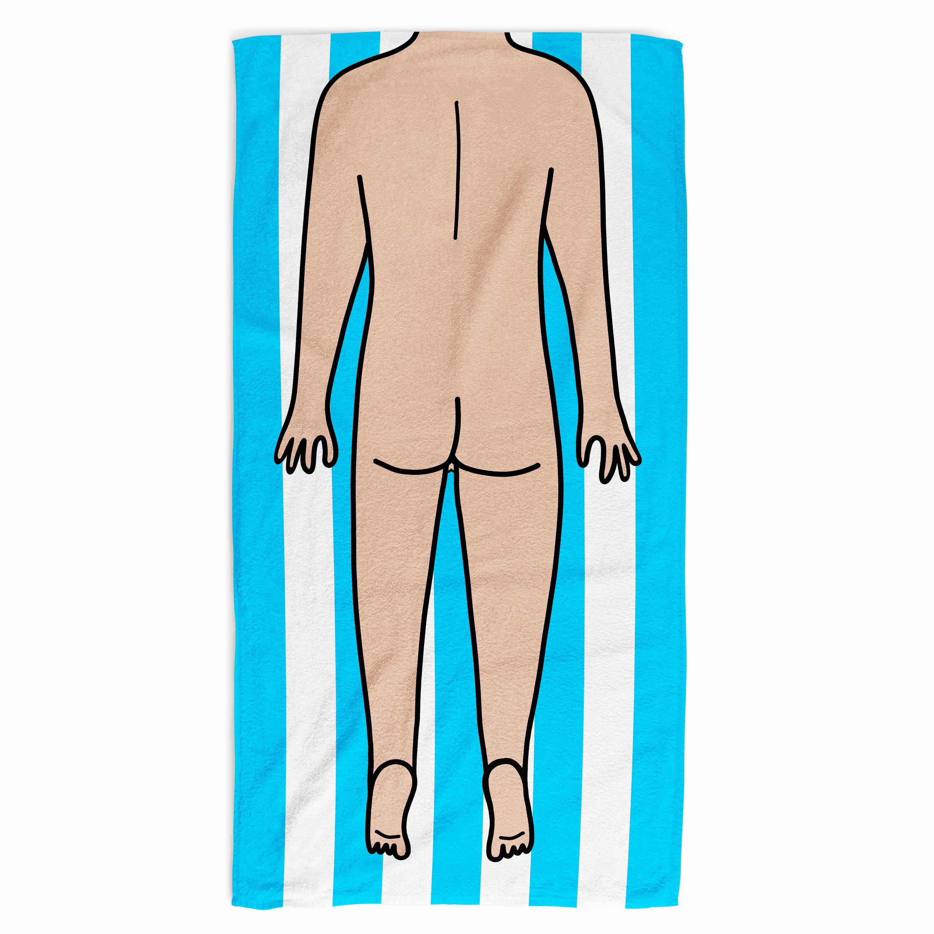 Nude Man Back Beach Towel