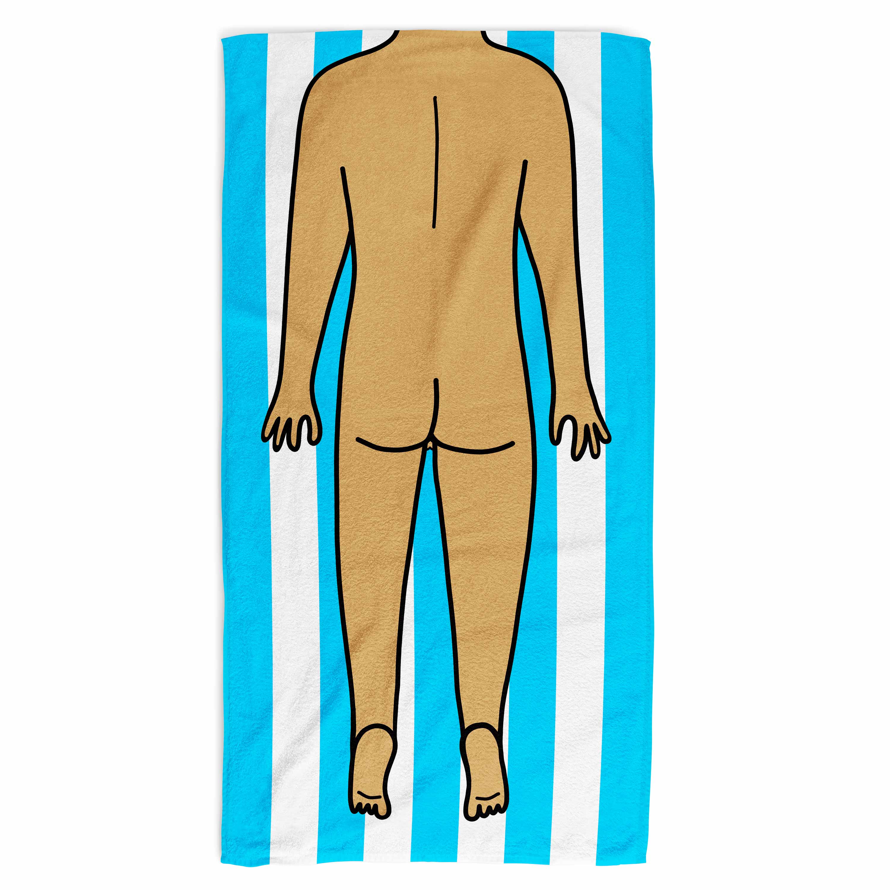 Nude Man Back Beach Towel